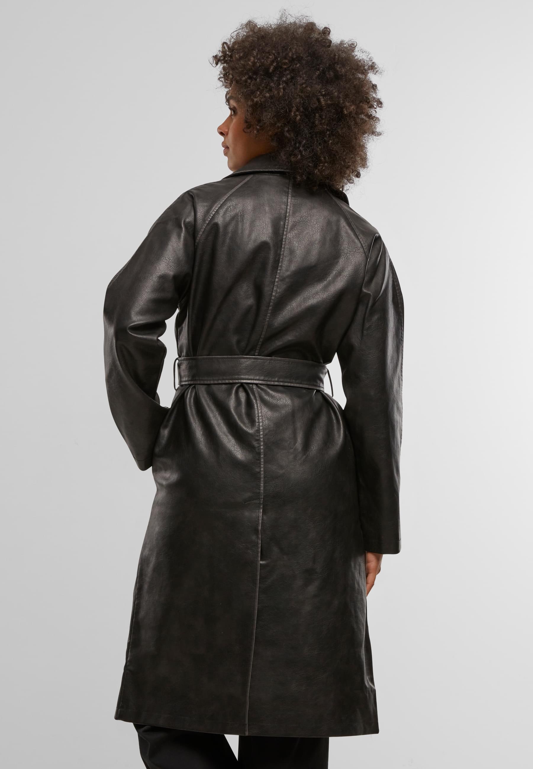 URBAN CLASSICS Winterjacke »Urban Classics Ladies Vintage Trenchcoat« 1 Stk. tlg. ohne Kapuze