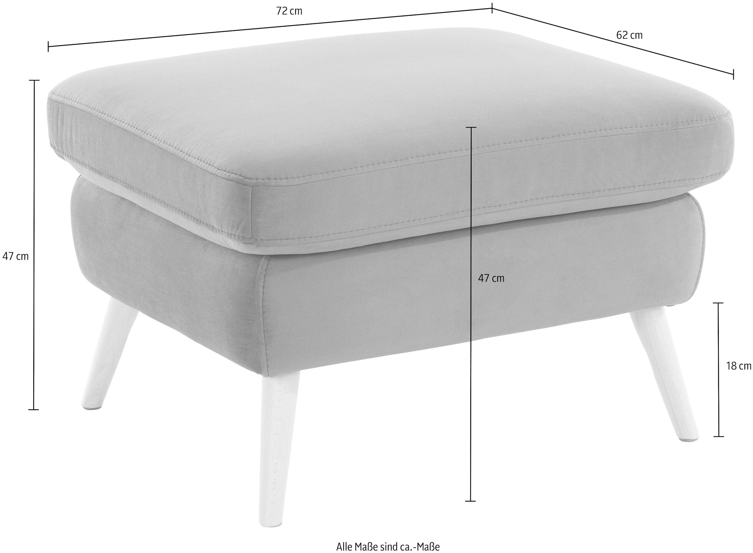 exxpo - sofa fashion Hocker »Scandi bequem und elegant mit hohem Holzfuß«, bequem und elegant mit hohem Holzfuß