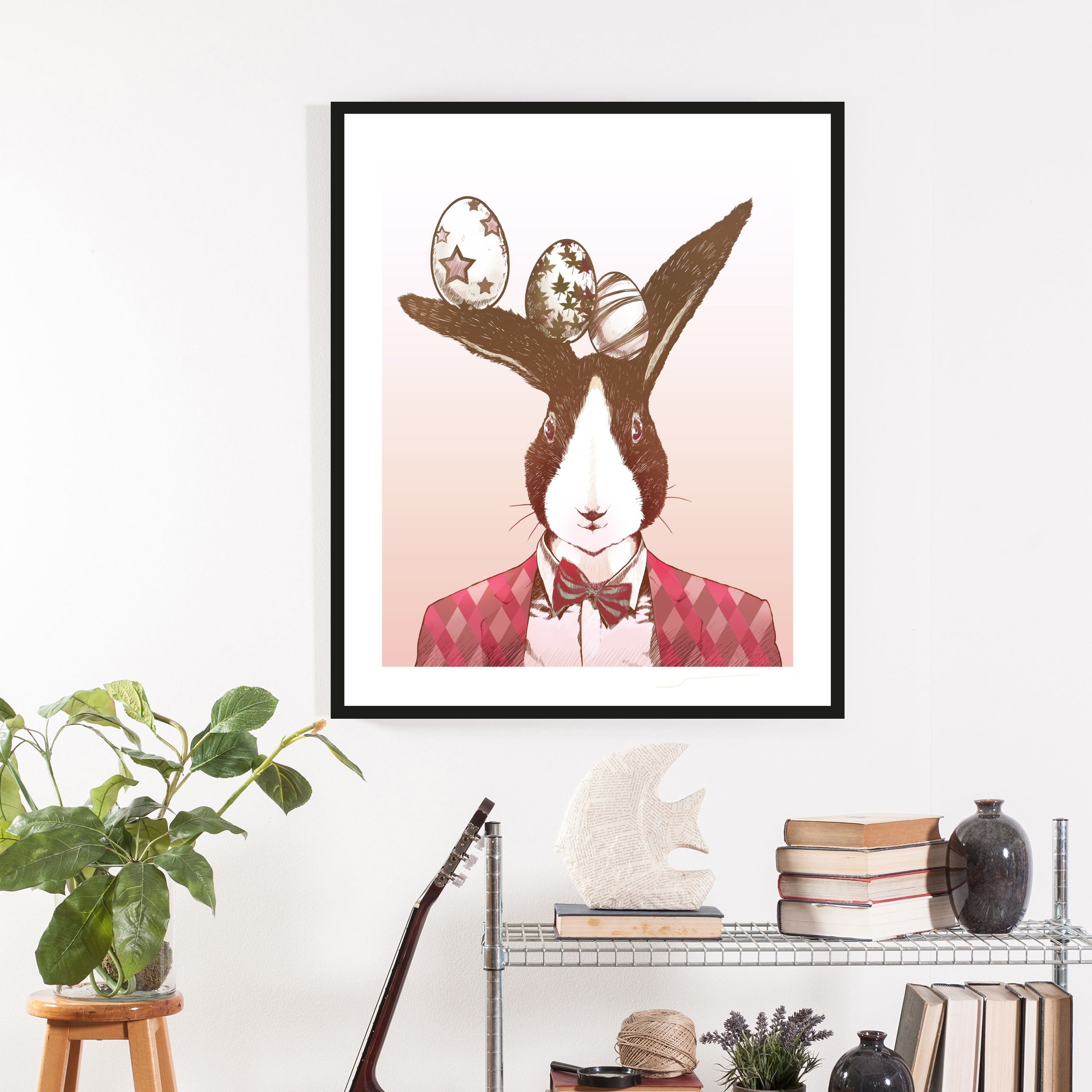 queence Bild »Aferno«, Hase-Hasen-Haustiere-Kunst-Ostern, (1 St.), mit Rahm günstig online kaufen