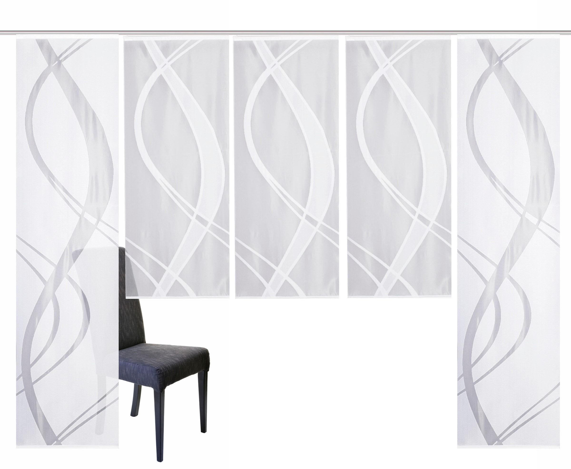 HOME WOHNIDEEN Schiebegardine »TIBASA« Paneelwagen 5 Stk. tlg. halbtranspar günstig online kaufen