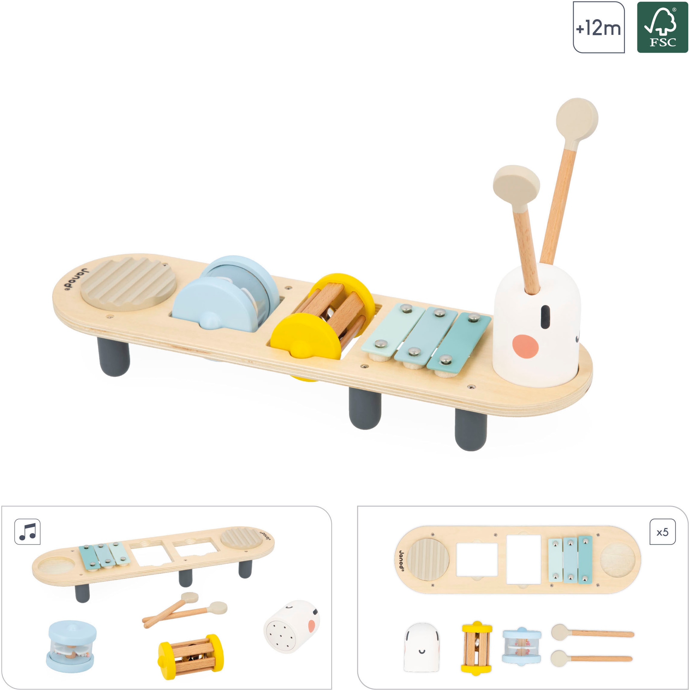 Janod Spielzeug-Musikinstrument »Aktivitäts-Raupe«, FSC®- schützt Wald - weltweit