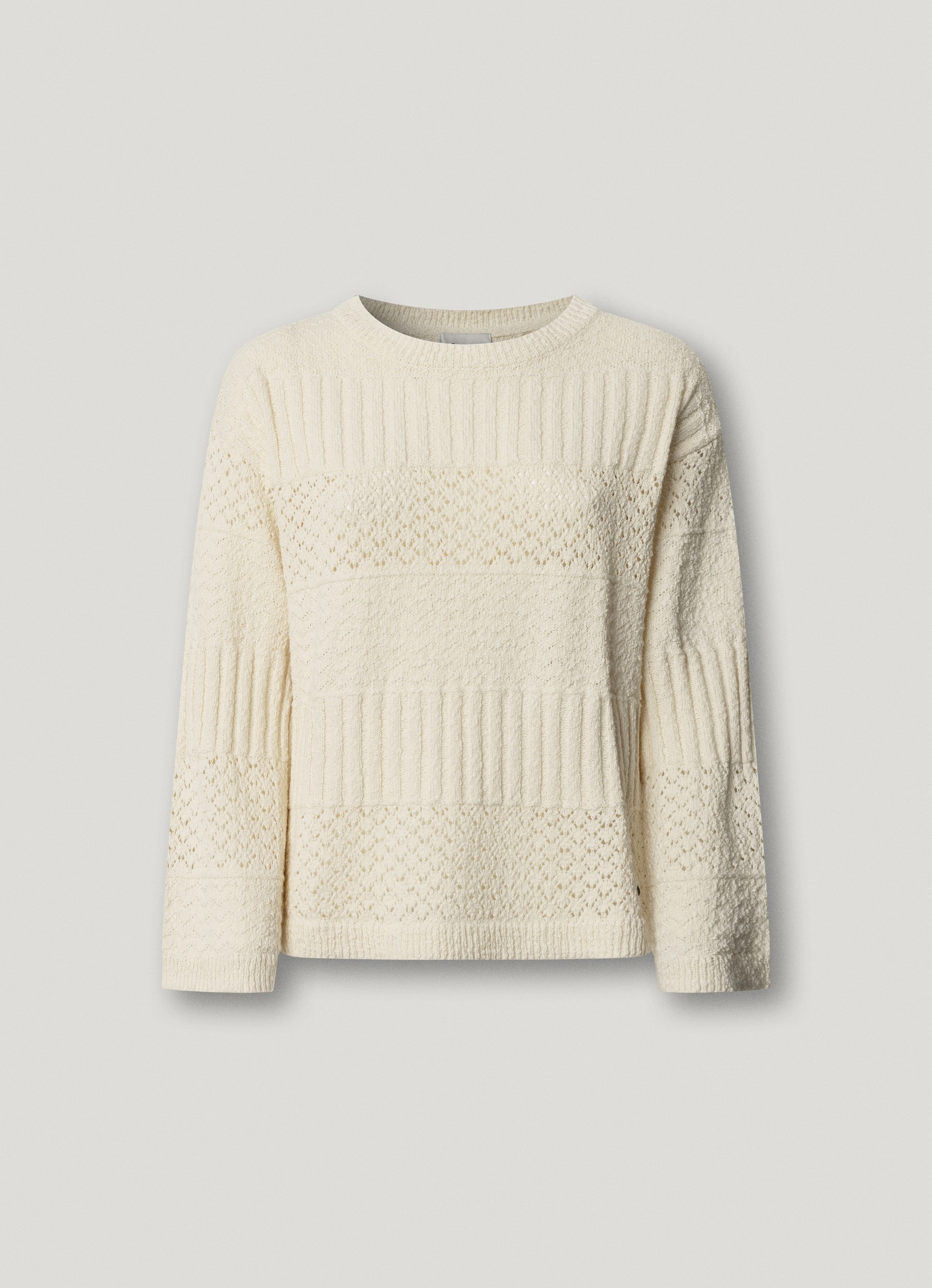 Pepe Jeans Strickpullover »ALAYA« im Strukturmix, reine Baumwolle