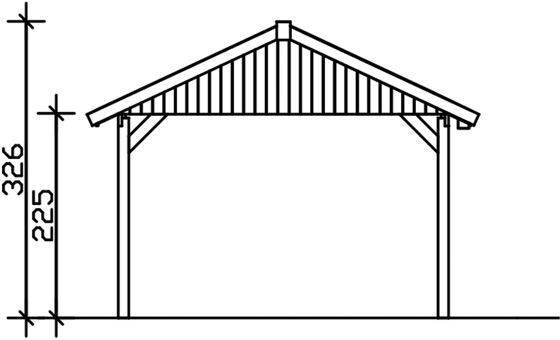 Skanholz Einzelcarport »Wallgau«, Nadelholz, 340 cm, Nussbaum, 430x500cm, mit Dachlattung