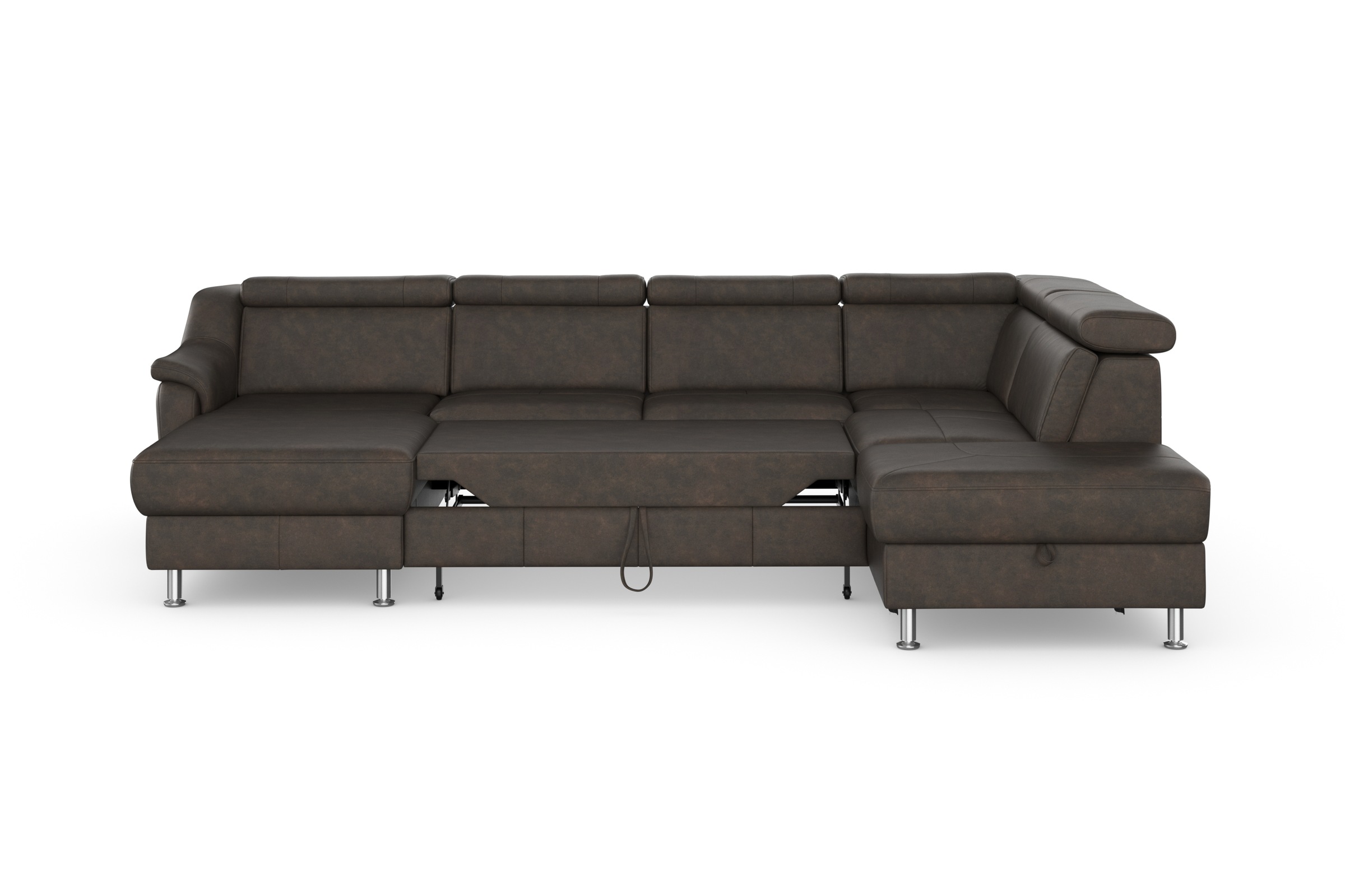 sit&more Wohnlandschaft »Freetown U-Form«, Kopfteilverstellung und Federkern, wahlweise mit Bettfunktion