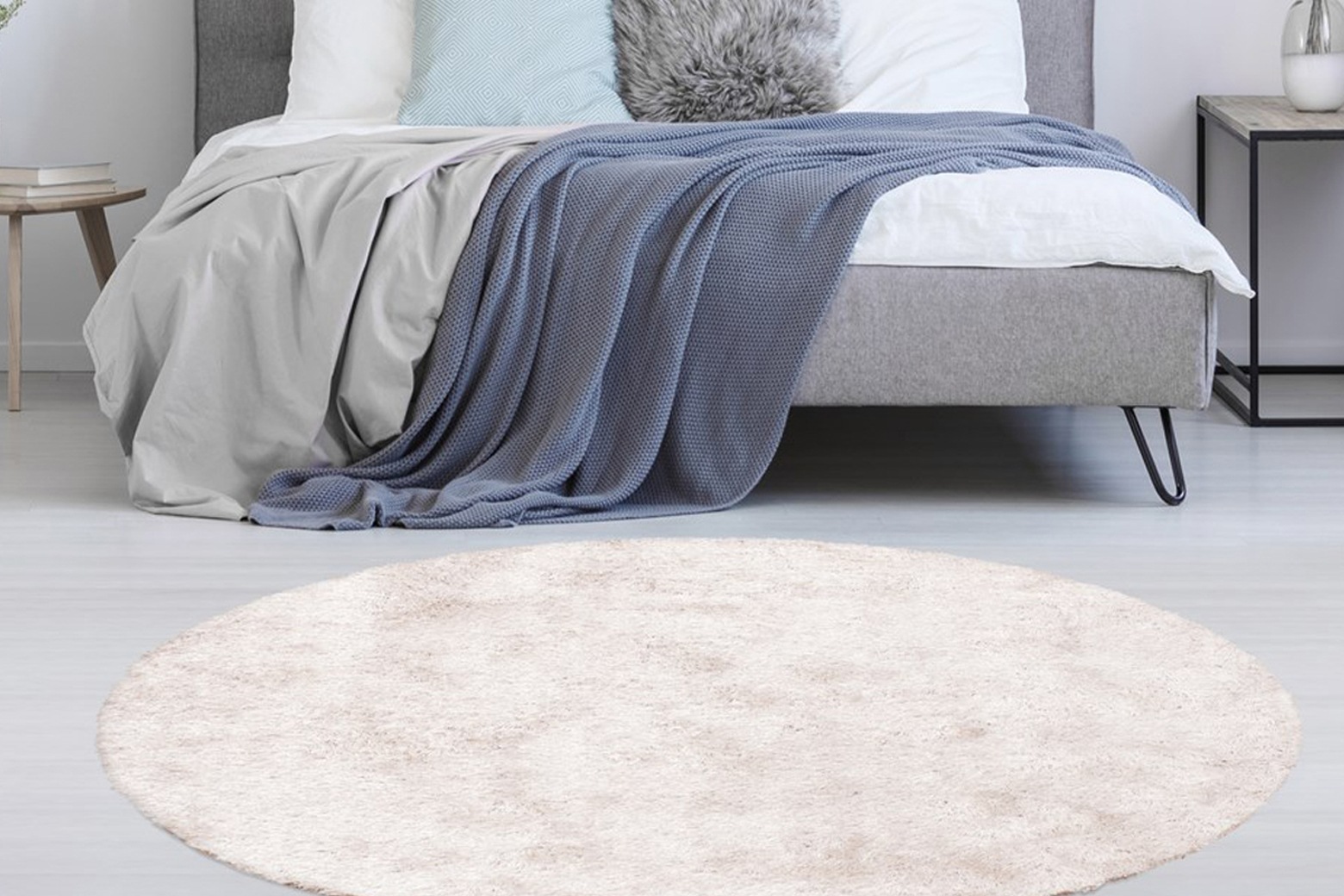 Bruno Banani Hochflor-Teppich »Alga«, rund, 40 mm Höhe, Uni-Farben, besonde günstig online kaufen