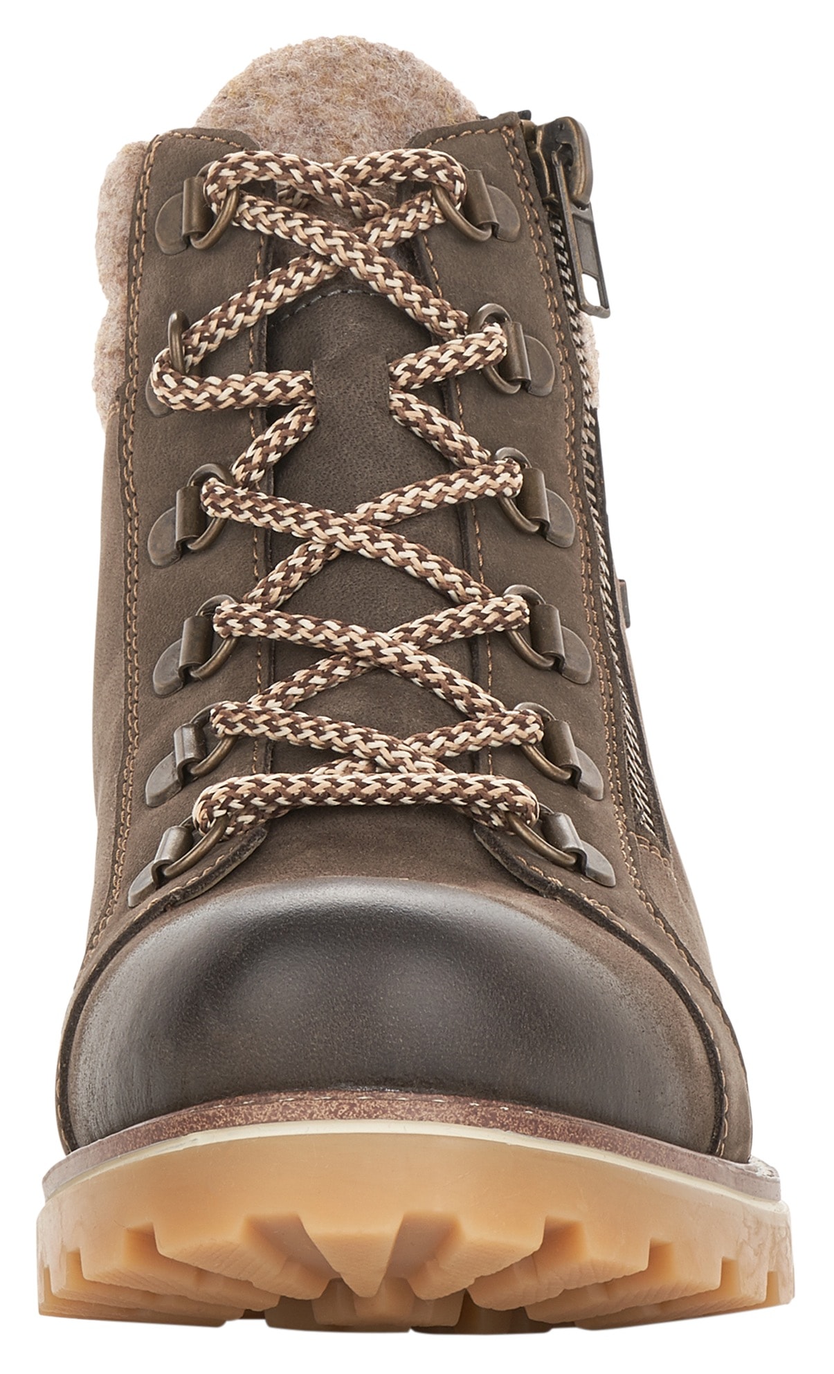 Remonte Winterboots, Blockabsatz, Outdoorschuh, Schnürschuh im trendigen Bergsteiger-Look