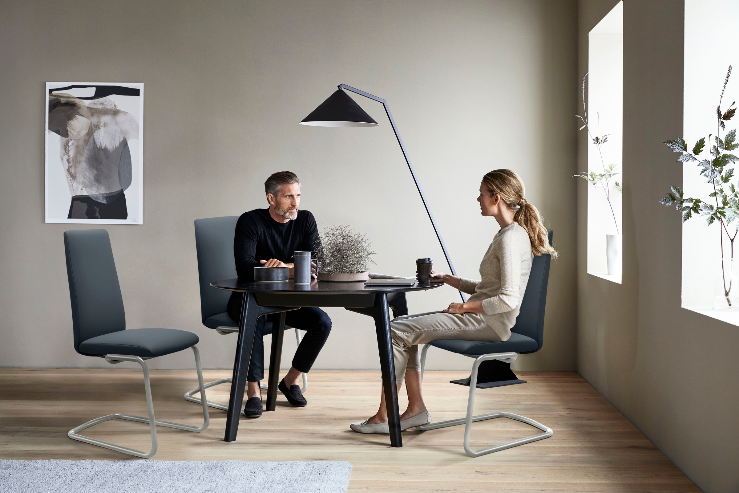 Stressless® Polsterstuhl »Laurel«, Leder PALOMA, High Back, Größe L, mit Beinen aus Stahl in Schwarz matt