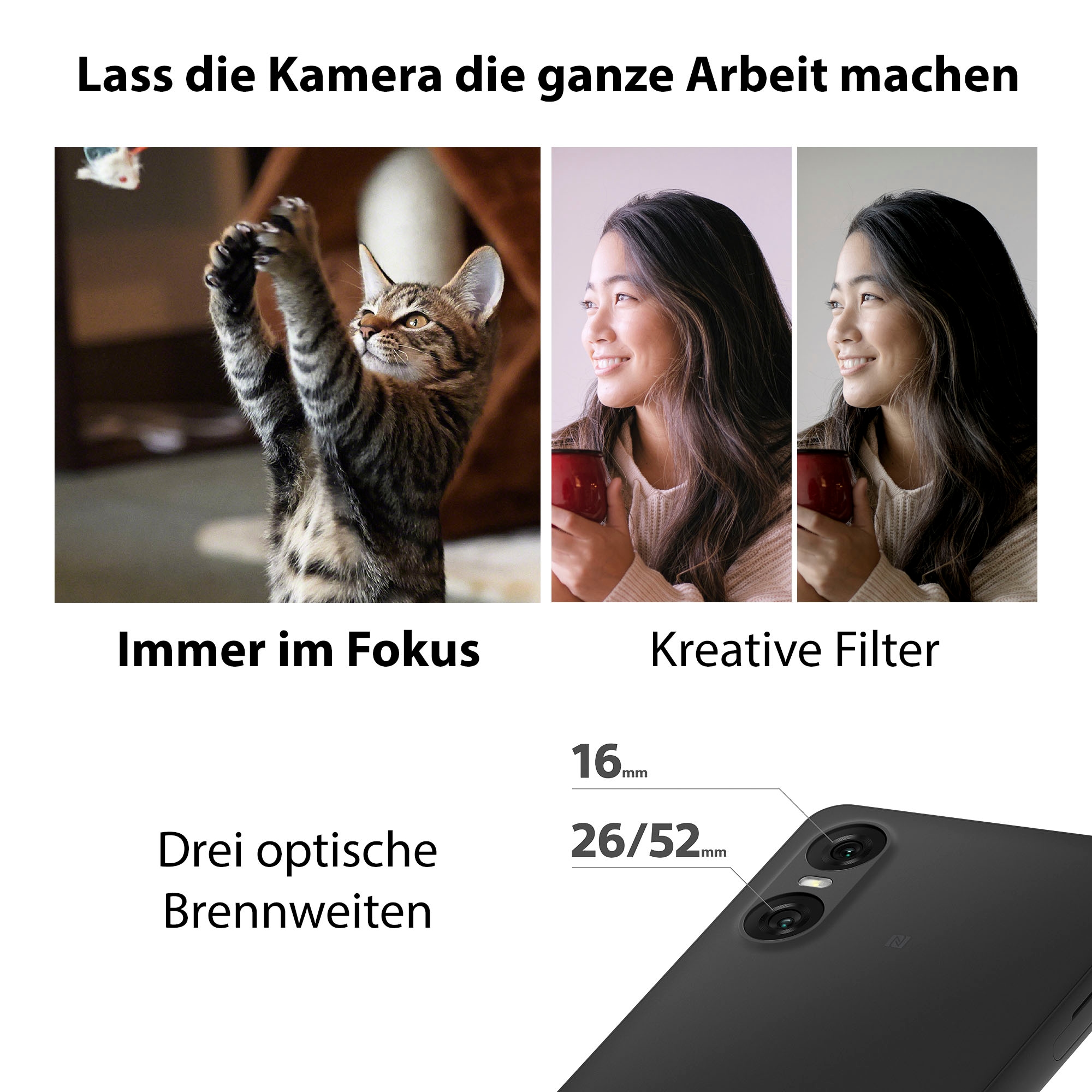 Sony Smartphone »Xperia 10 VI«, weiß, 15,5 cm/6,1 Zoll, 48 MP Kamera