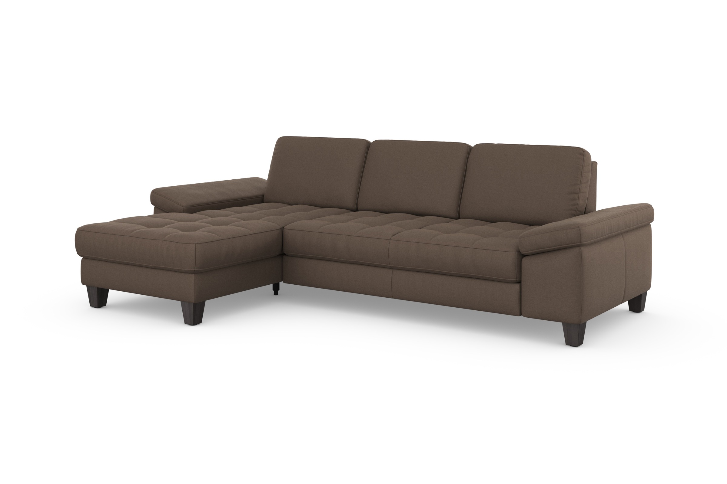 sit&more Ecksofa »Westham L-Form« Recamiere, mit oder ohne Bettfunktion, Bettkasten, Füße wengefarben