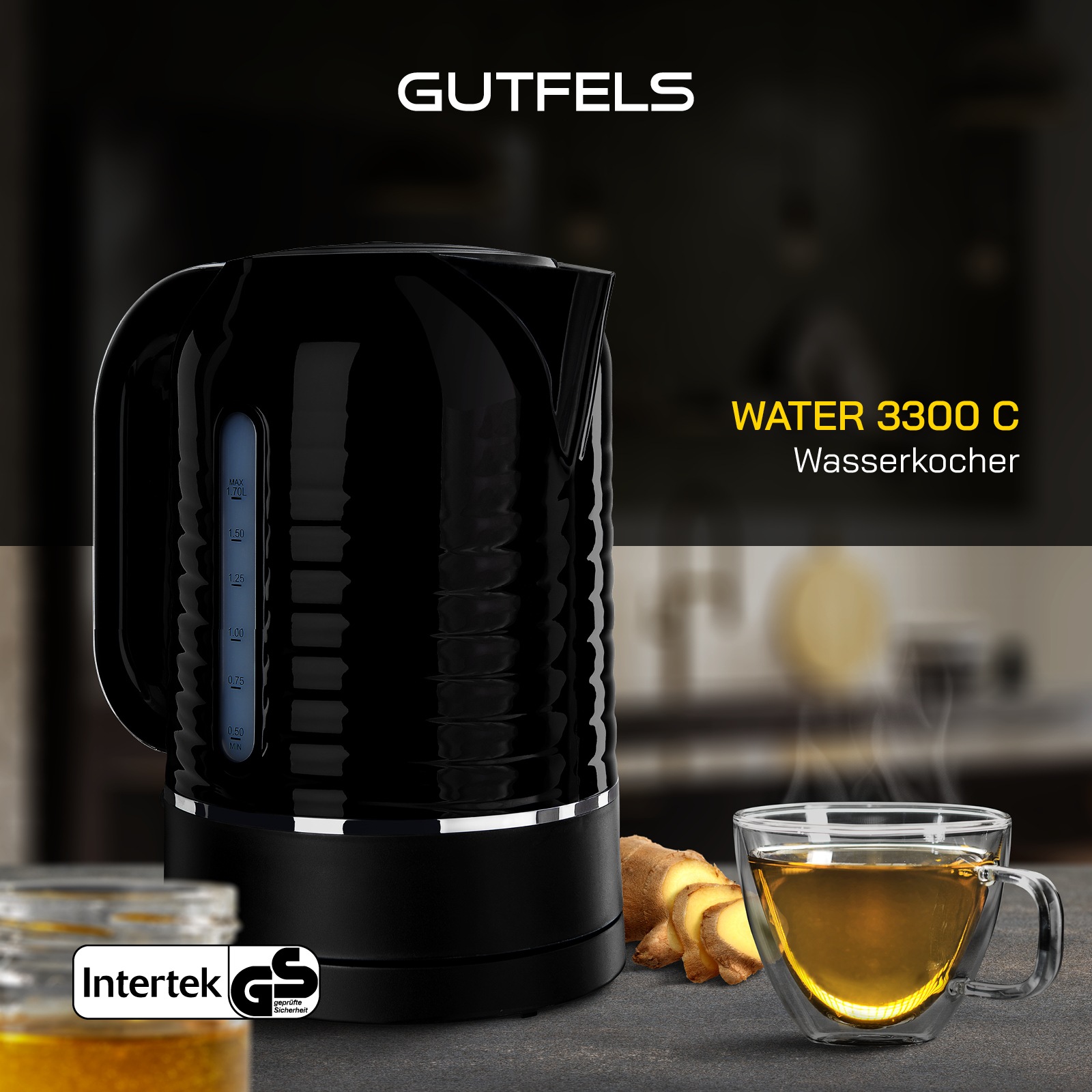 Gutfels Wasserkocher »WATER 3300 C« 1,7 l 2000 W 1,7 L, 2200 Watt günstig online kaufen