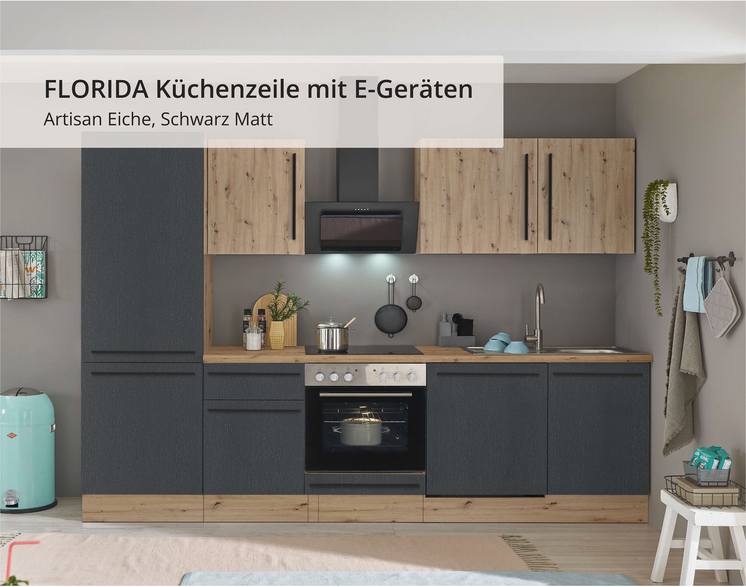 KOCHSTATION Küchenzeile »KS-Florida mit 38mm starker Arbeitsplatte« Breite günstig online kaufen