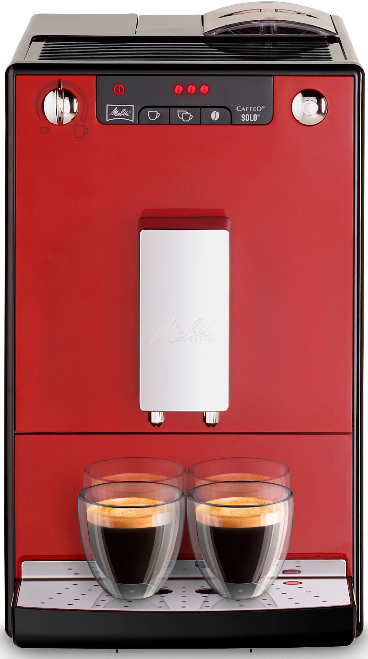 Bild von Melitta Kaffeevollautomat »Solo® E950-204, chili-red«, Perfekt für Café crème & Espresso, nur 20cm breit