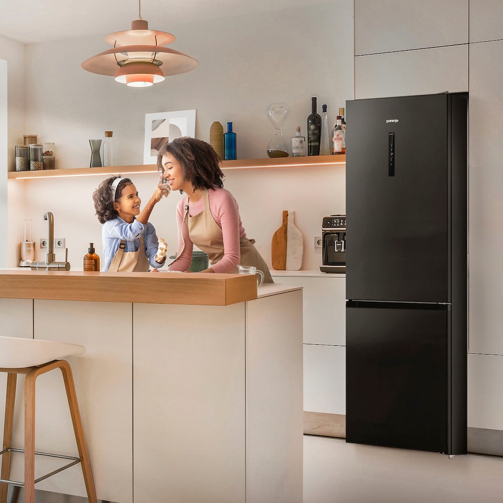 GORENJE Kühl-/Gefrierkombination »NK79C0D«, NK79C0DBK, 185 cm hoch, 60 cm breit, 4 Jahre Garantie inklusive