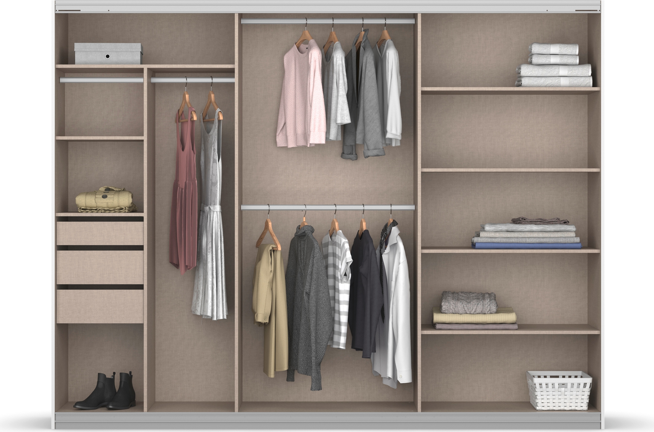 rauch Schwebetürenschrank »Oteli«, mit Spiegelfront und Passepartout optional mit Beleuchtung