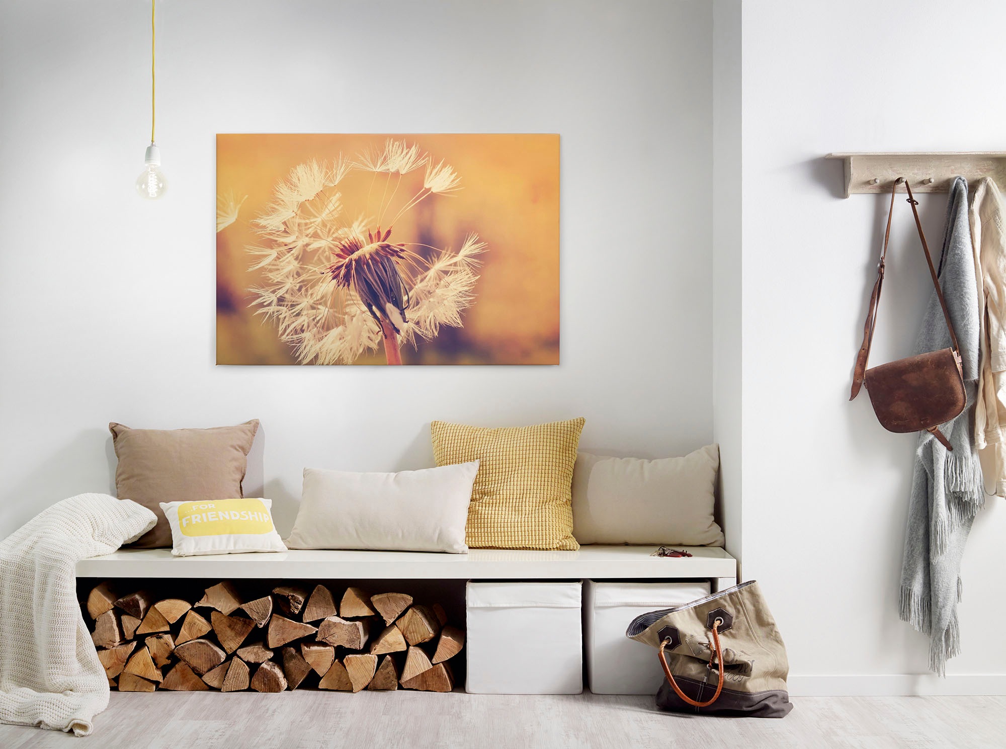 Bricoflor Pusteblume Leinwand Im Querformat Sommer Wandbild Ideal Für Schla günstig online kaufen