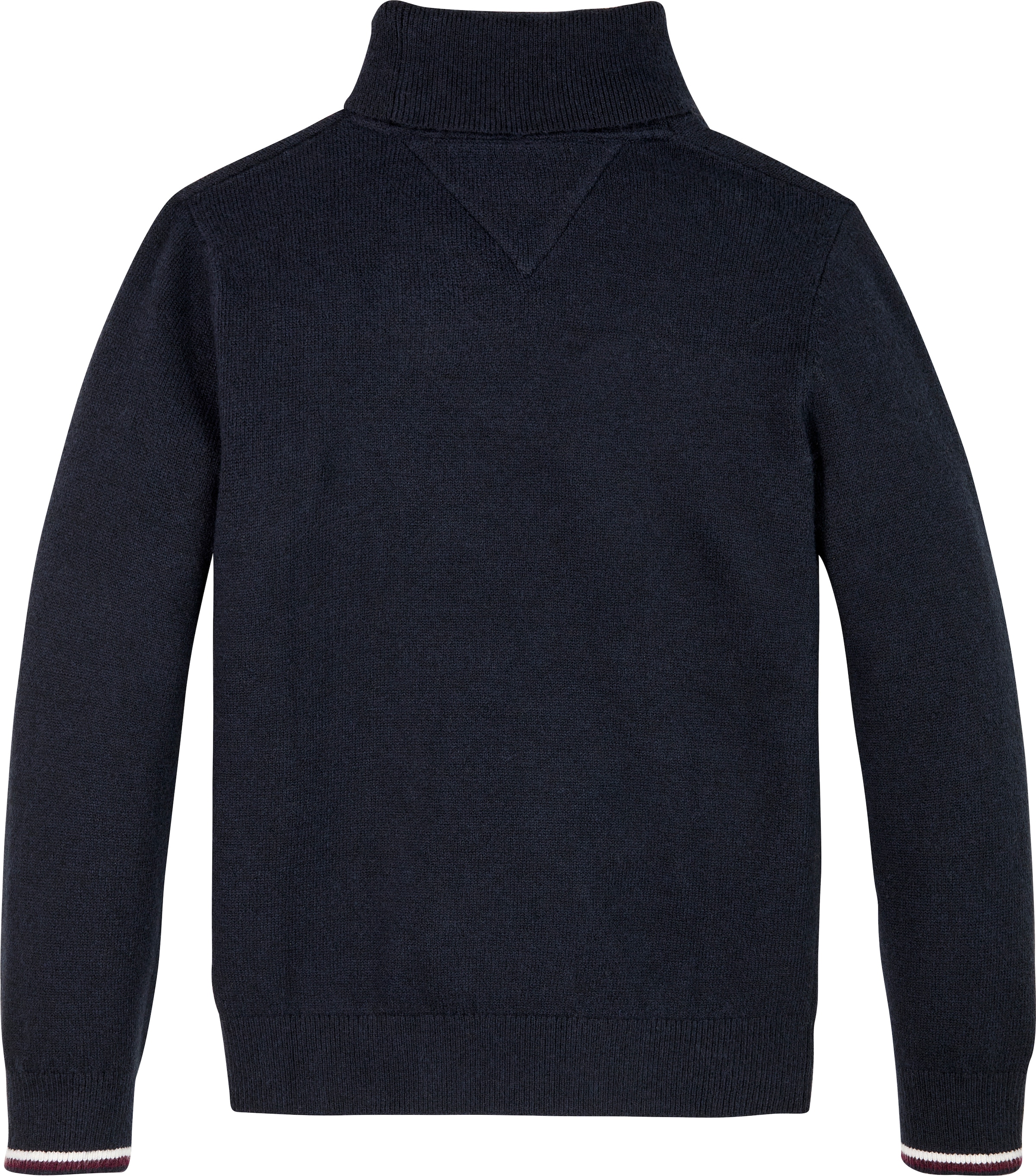 Tommy Hilfiger Strickpullover »ESSENTIAL REG TURTLENECK SWEATER«, mit Kontrast-Streifen, Logostickerei