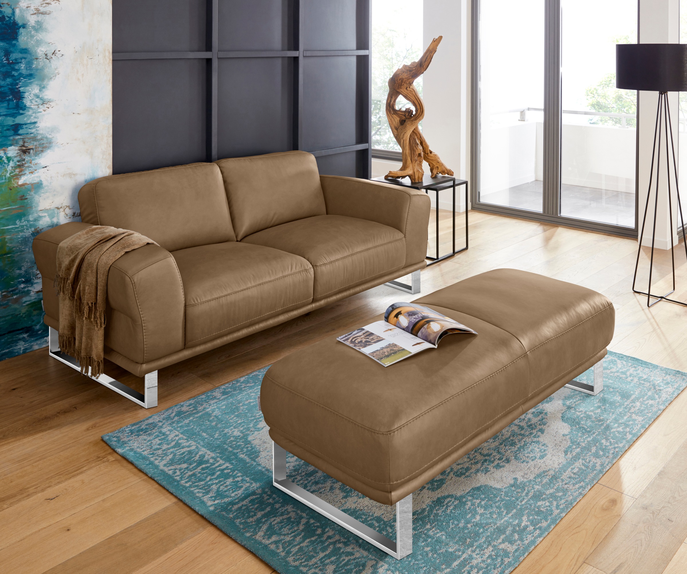 W.SCHILLIG 2-Sitzer »montanaa«, mit Metallkufen in Chrom glänzend, Breite 192 cm