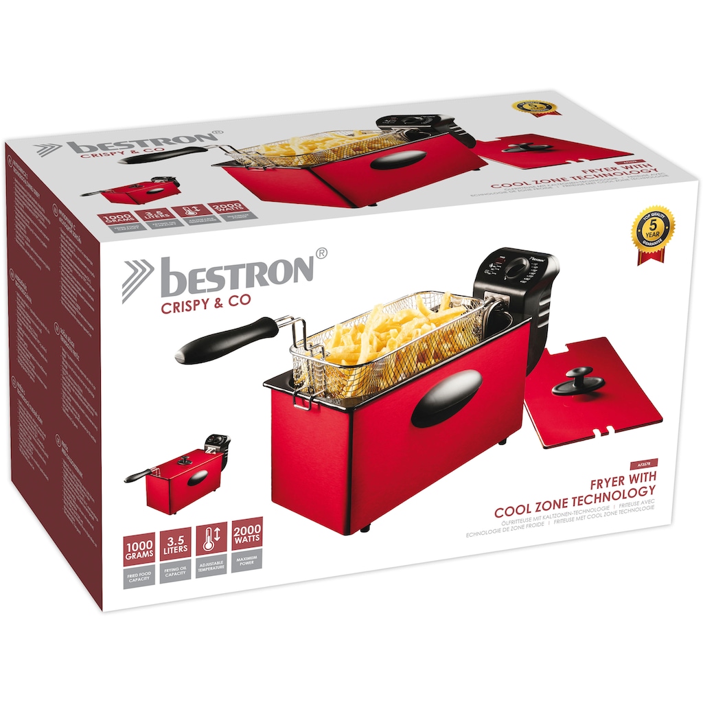 bestron Fritteuse »AF357R«, 2000 W, Fassungsvermögen 3,5 l