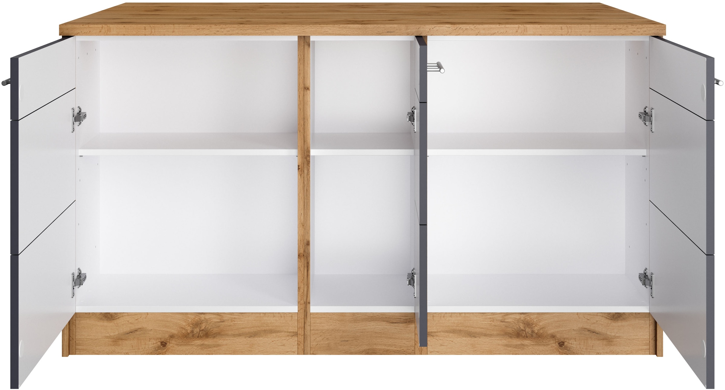 KOCHSTATION Kücheninsel »KS-Wien«, Breite 153 cm, MDF-Fronten, Flaschenregal