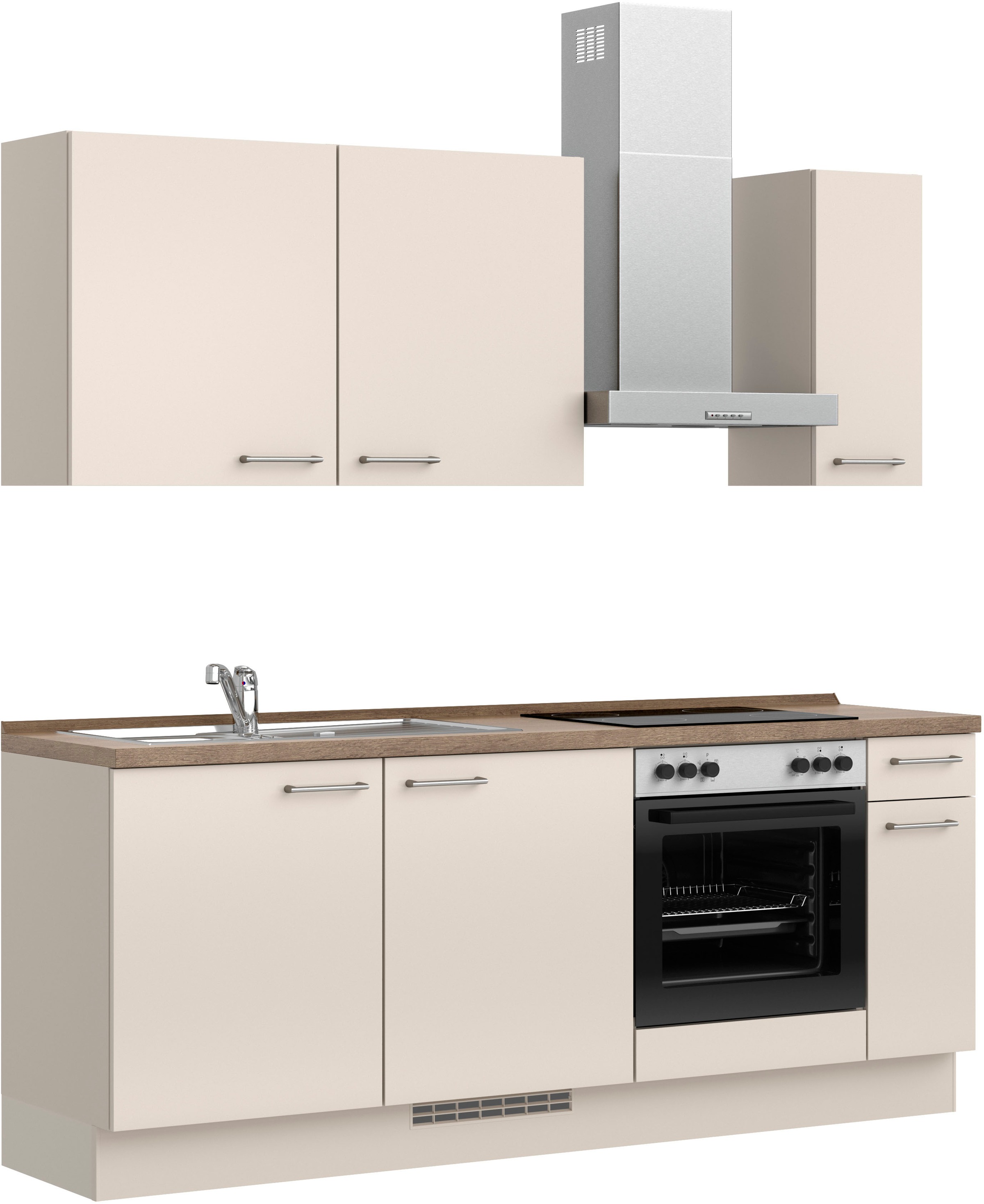 nobilia® Küchenzeile »"Laser I"«, vormontiert, Ausrichtung wählbar, Breite 210 cm, wahlw. mit E-Geräten
