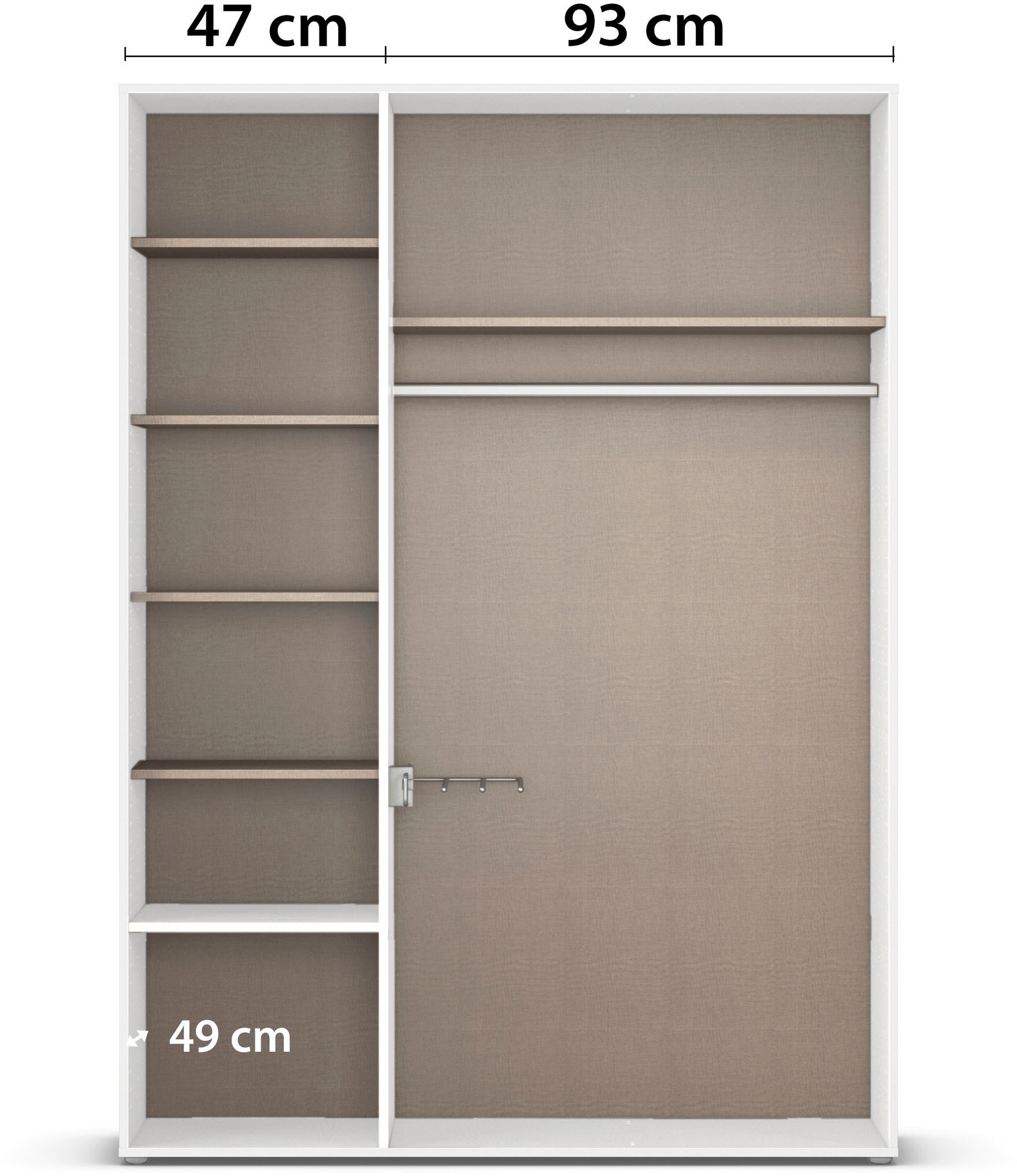 rauch Drehtürenschrank »Kleiderschrank Schrank Garderobe Wäscheschrank NAGATA viel Stauraum«, (in 3 verschiedenen Ausstattungen BASIC/CLASSIC/PREMIUM), mit Schubladen sowie Stangengriffen TOPSELLER MADE IN GERMANY