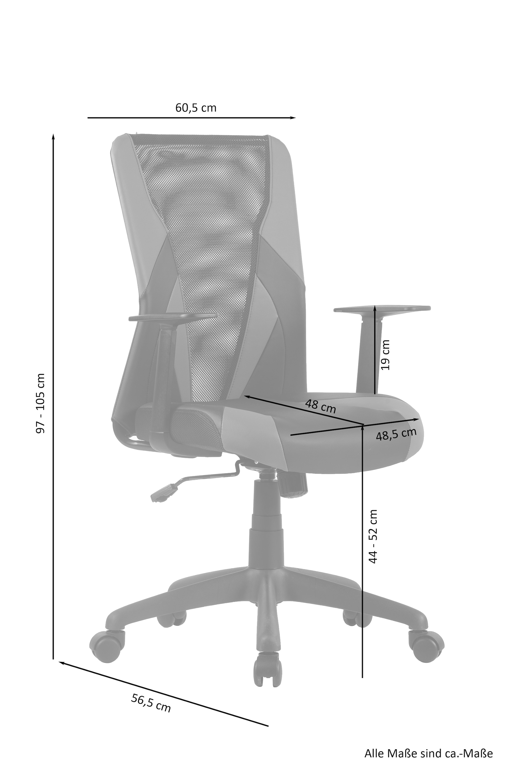 byLIVING Drehstuhl »Flash«, 1 St., moderner atmungsaktiver Bürostuhl Rückenlehne Kunstleder-Netzstoff, bestellen auf mit Rechnung