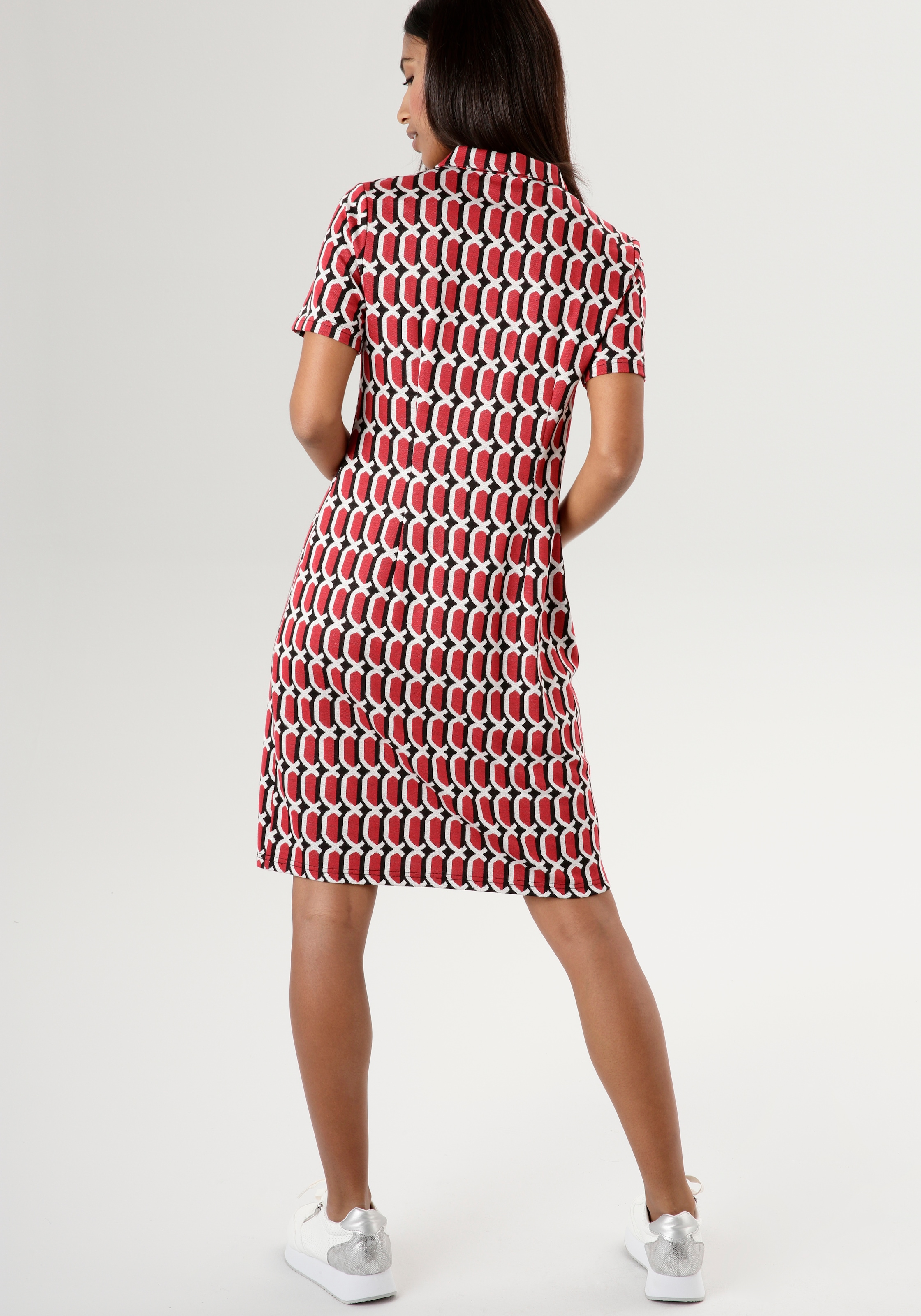 Aniston SELECTED Jerseykleid, mit silberfarbenem Reißverschluss