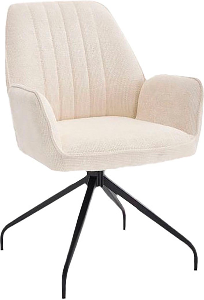 HOME AFFAIRE Drehstuhl »Campanet« () 2 Stk.moderner Drehstuhl mit gepolsterten Armlehnen und Stoffbezug natur + schwarz