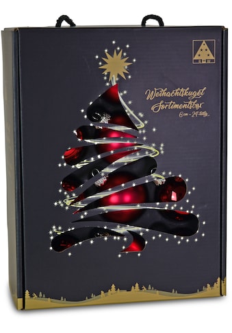 Weihnachtsbaumkugel »Weihnachtsdeko rot, Christbaumschmuck, Christbaumkugeln Glas«,...