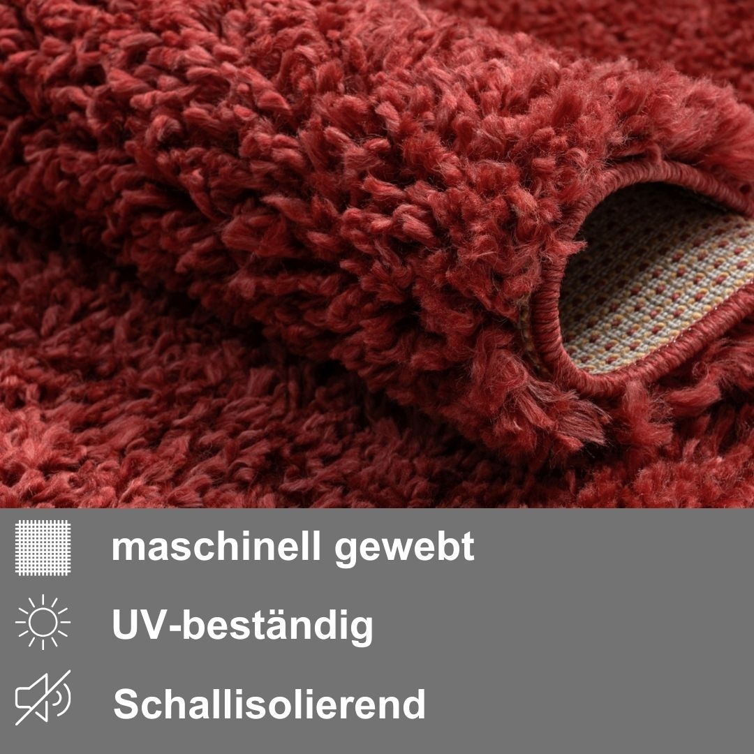 Myflair Möbel & Accessoires Hochflor-Teppich »My Shaggy«, rund, 37 mm Höhe, Shaggy, Uni Farben, leicht glänzend, Microfaser, extra flauschig