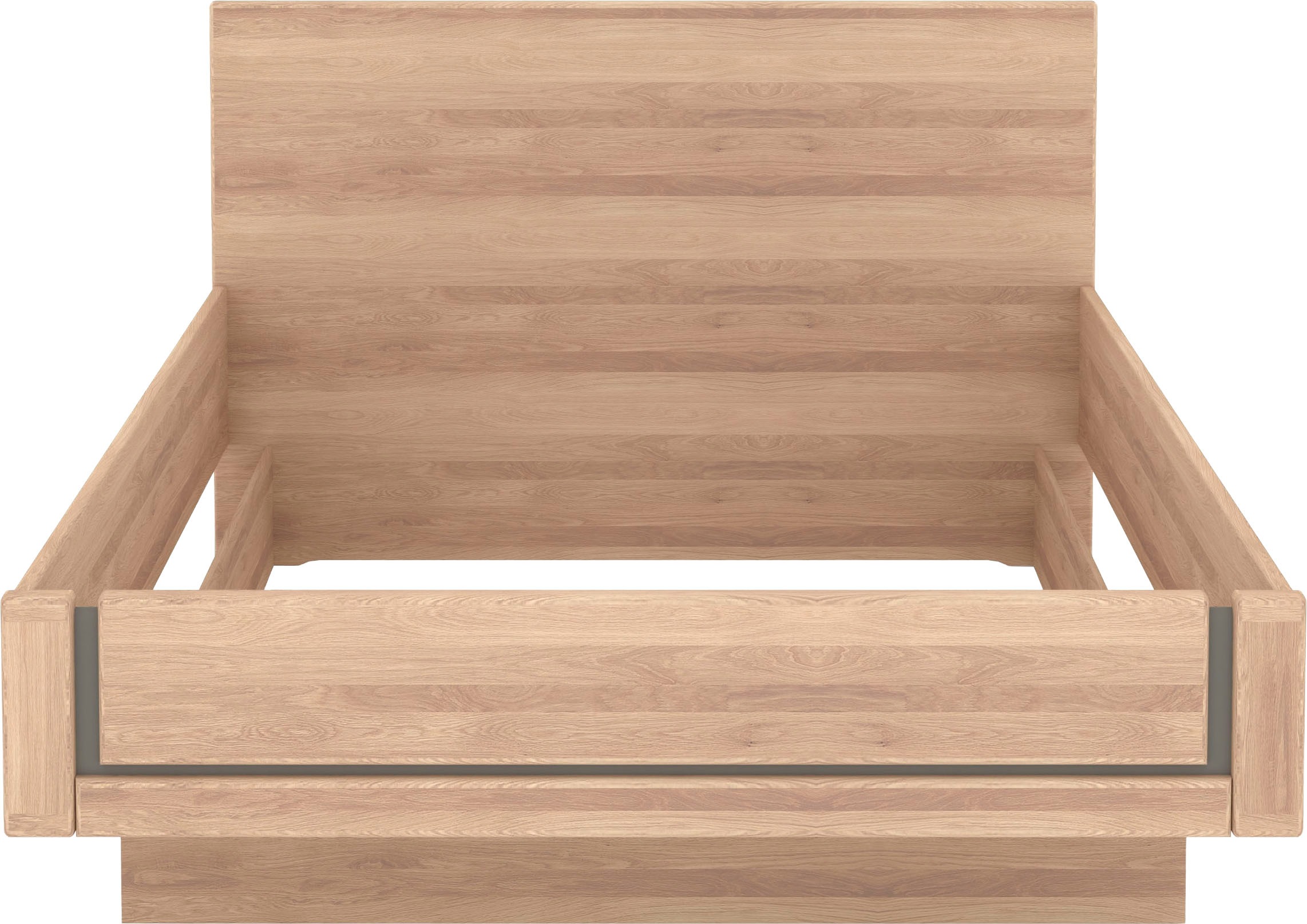 Musterring Holzbett »Sorrent, Bettgestell, Bettrahmen, teilmassiv Eiche«, (MADE IN GERMANY), Eiche teilmassiv, Liegehöhenverstellung, in schwebender Optik