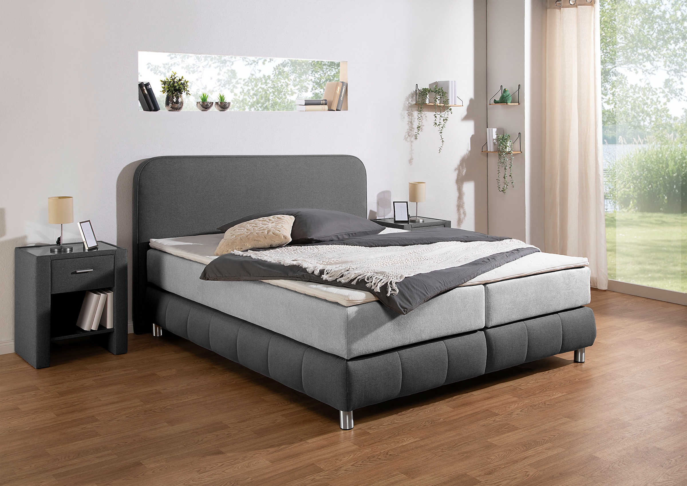 Home affaire Boxspringbett »Cesson, in verschiedenen Breiten«, inkl. Topper, wahlweise in H2, H3 oder H4 erhältlich