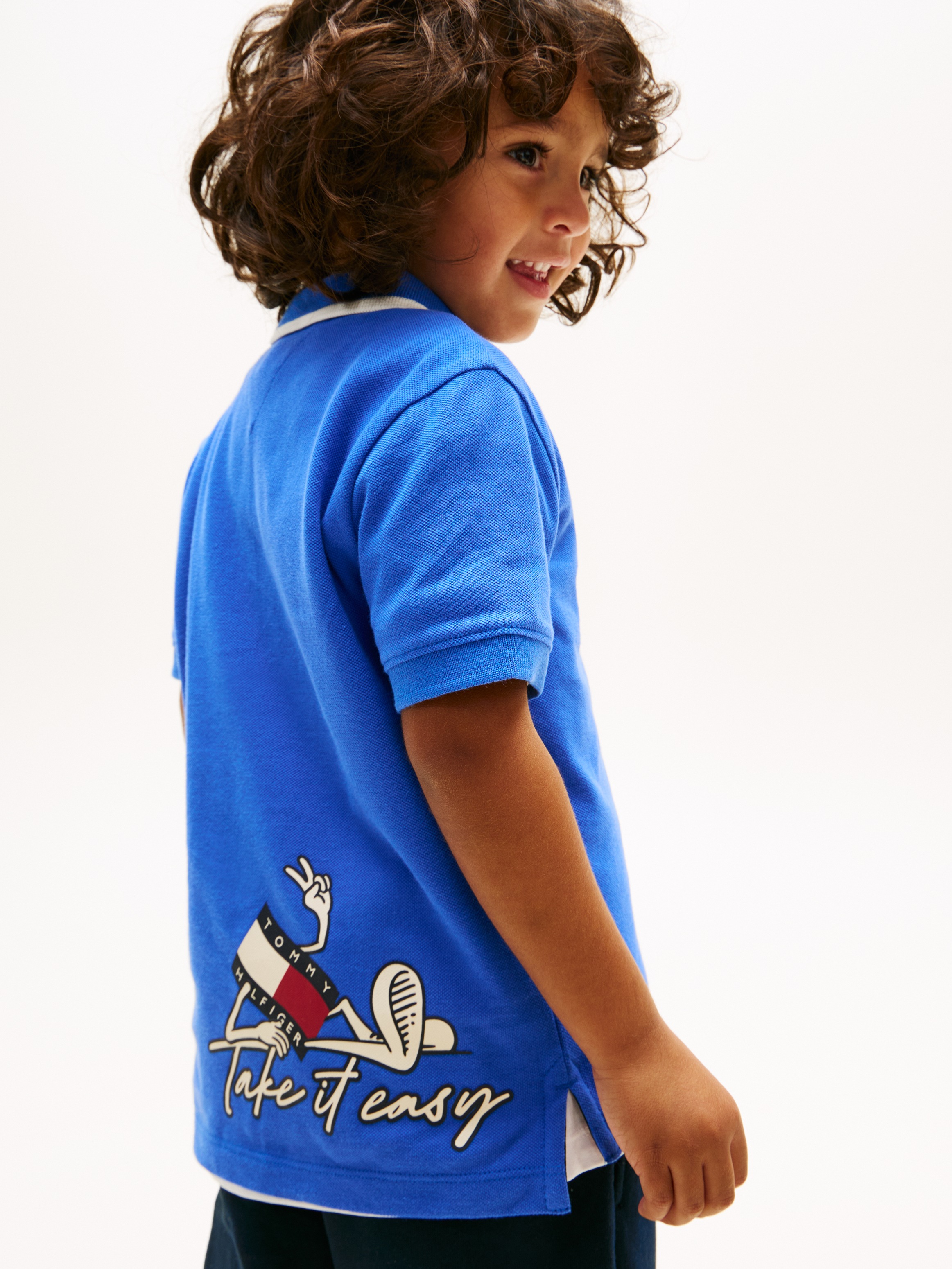 Tommy Hilfiger Poloshirt »LB TAKE IT EASY GRAPHIC POLO SHORT SLEEVE« Kinder bis 16 Jahre, Backprint, regular fit