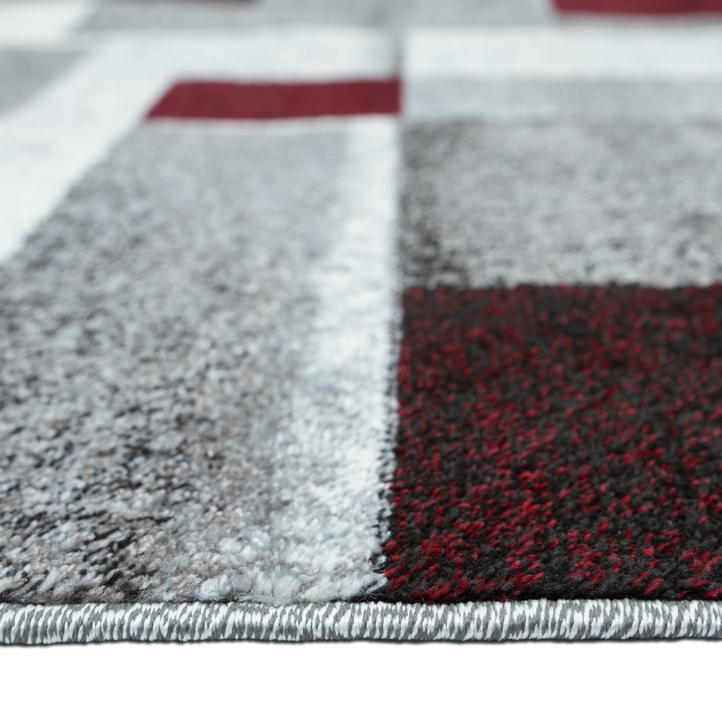 OTTO home Teppich »Corine« rechteckig 9 mm Höhe mit besonders weichem Flor, Kurzflor, modernes Karo-Design,