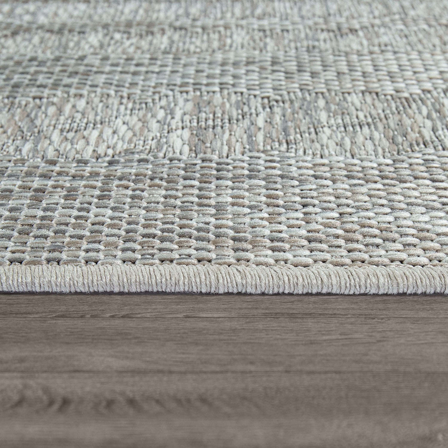 Paco Home Teppich »Liege 390«, rechteckig, 4 mm Höhe, Flachgewebe, melierte Sisal Optik, mit Bordüre, Outdoor geeignet