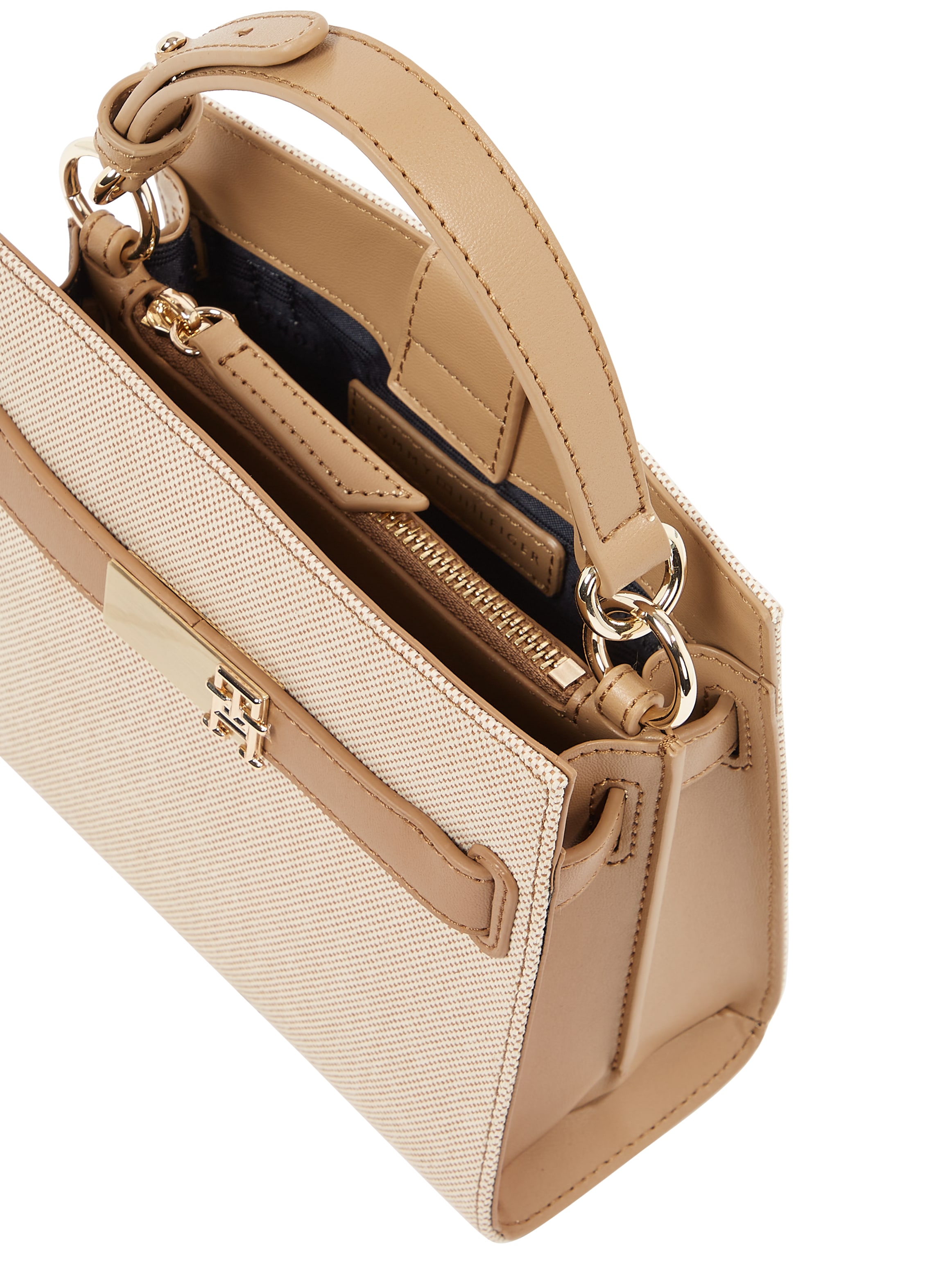 Tommy Hilfiger Henkeltasche »TH HERITAGE MINI SATCHEL CANVAS«, Damen Tragetasche, Umhängetasche, Schultertasche mit TH-Logo