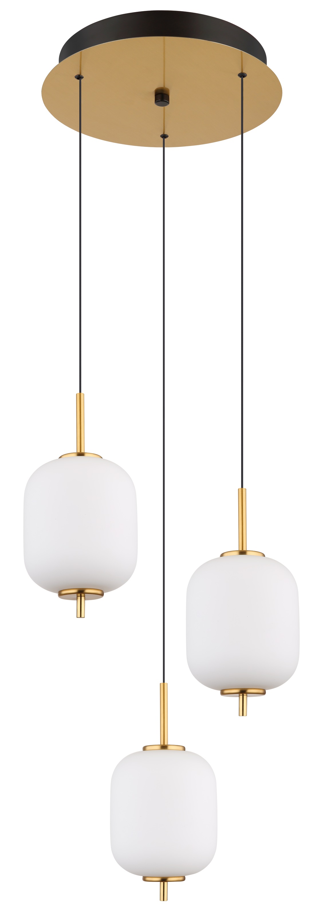 GLOBO LIGHTING LED Pendelleuchte »EWALD«, Leuchtmittel LED-Modul | LED fest integriert, Hängelampe/Hängeleuchte/Glas opal/höhenverstellbar/messingfarben