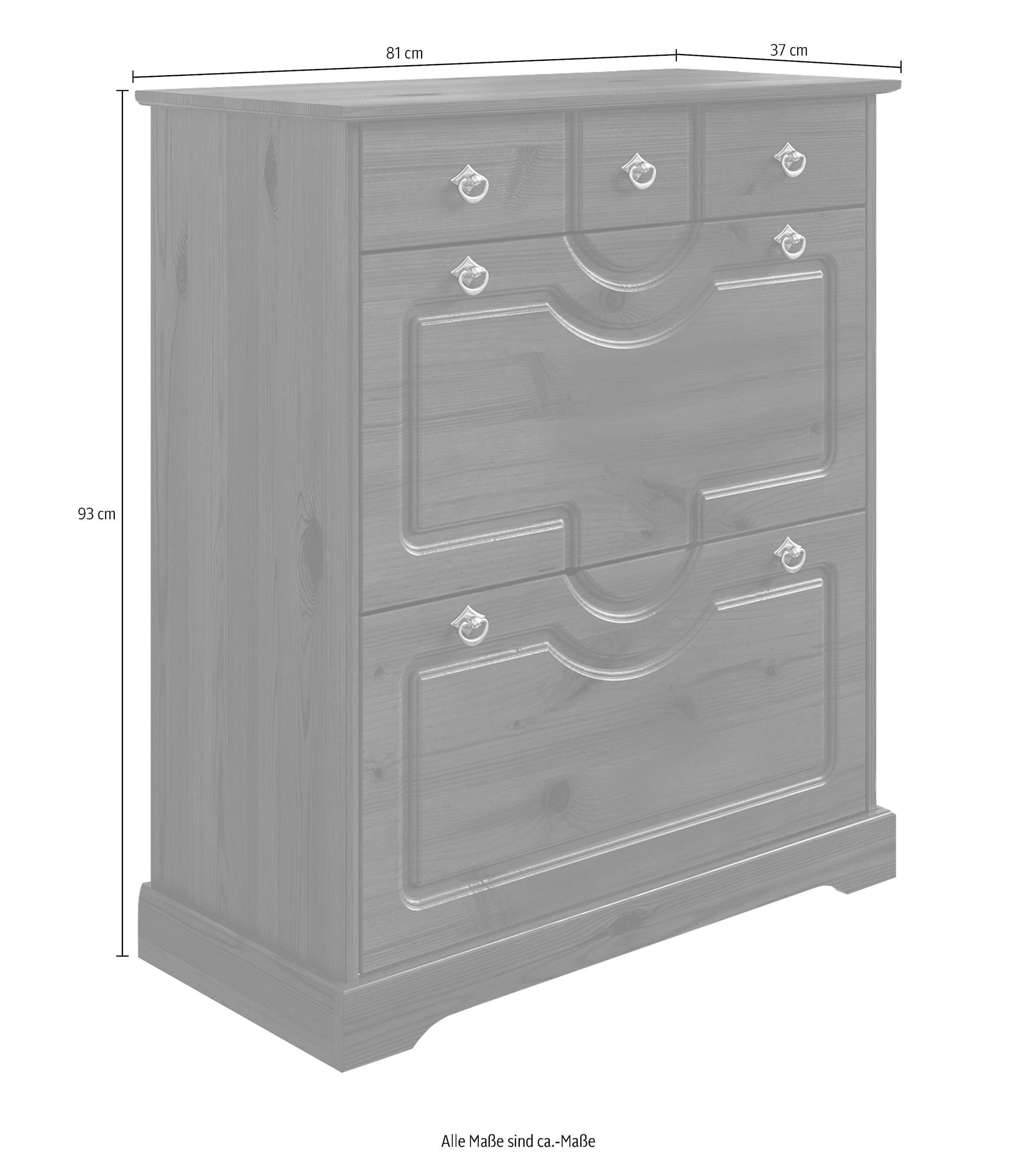 Home affaire Schuhschrank »Klera«, aus massiver Kiefer, FSC®, Breite 81 cm, dreifache Schuhhalterung