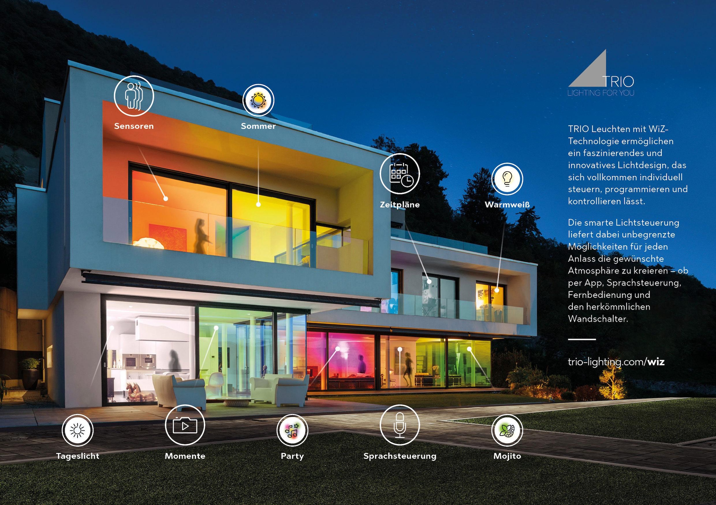 LED Home Deckenleuchte TRIO eine 1 Leuchten Smart bestellen »NALIDA«, Rechnung moderne auf flammig-flammig, Lösung Mit für WiZ-Technologie