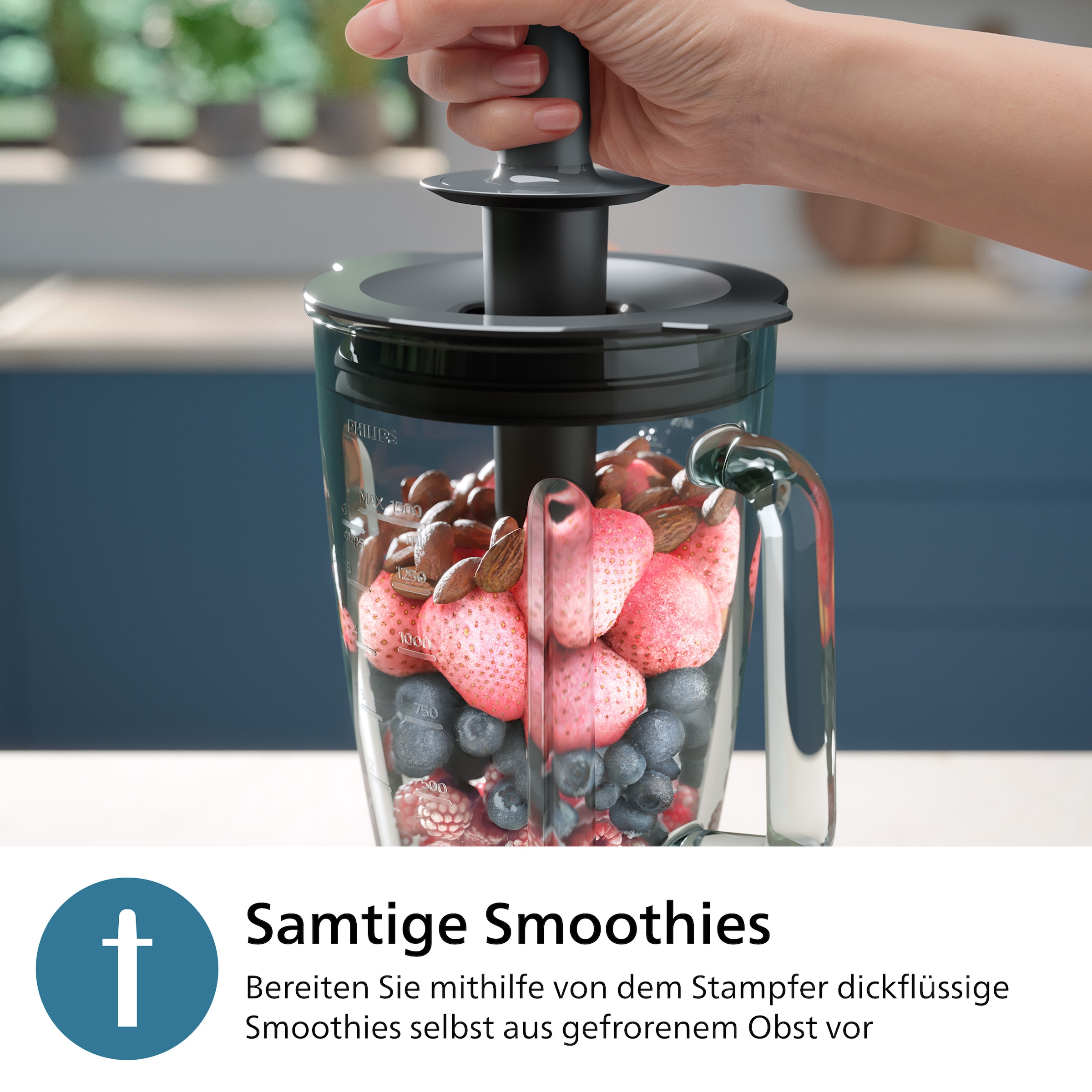 Philips Standmixer »HR3040/00 5000 Series, mit ProBlend Plus-Technologie,«, 1200 W, 2-Liter-Behälter und automatischer Reinigung; Edelstahl/Grau