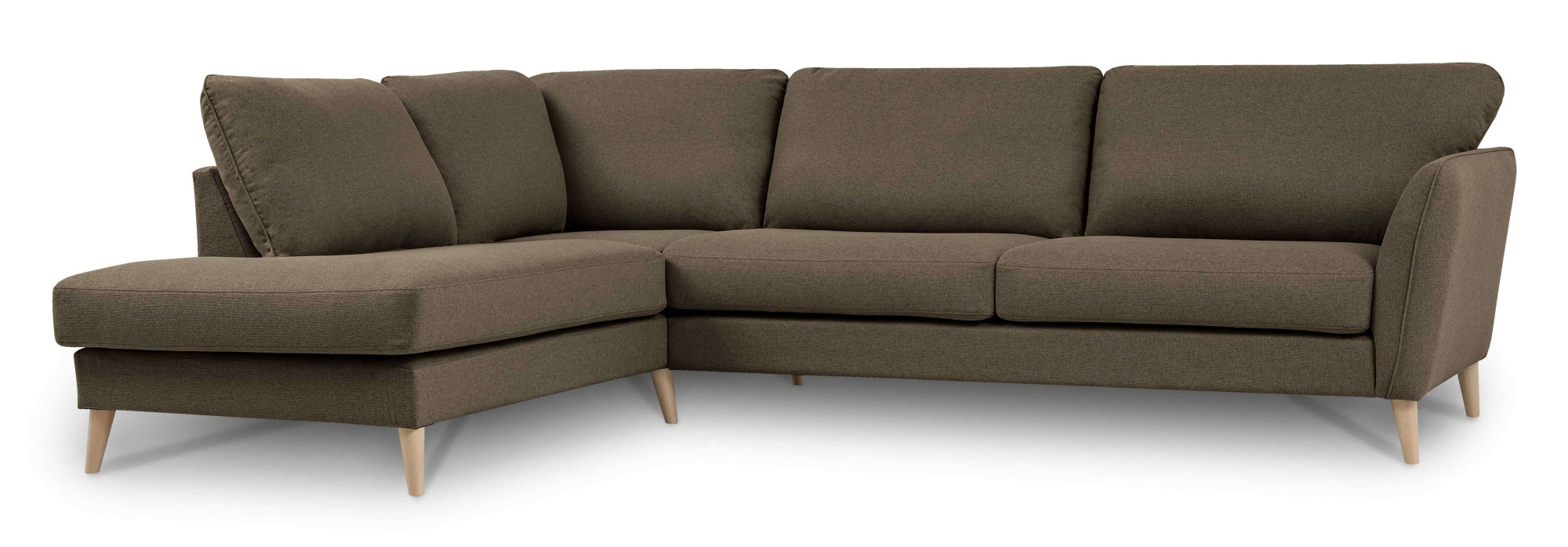 Home affaire Ecksofa »MARSEILLE 278/202 cm, L-Form, Ottom. rechts/links«, Massivholzbeine aus Eiche, in verschieden Bezügen und Farbvarianten