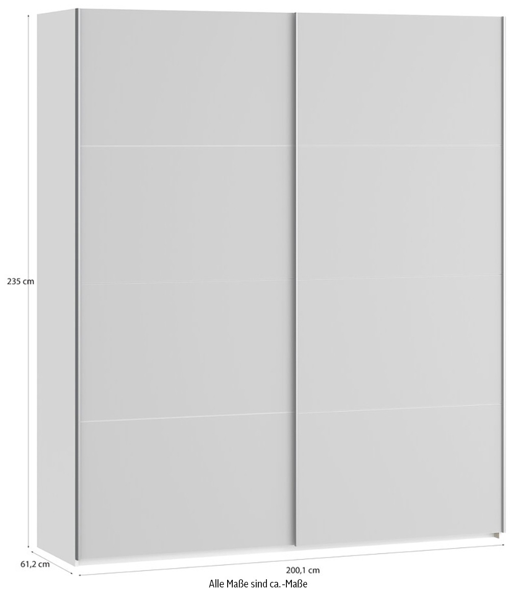 FORTE Schwebetürenschrank »Fittio, Made in Europe, 2 Schiebetüren, modernes Design«, Höhe 2,35 mtr, stehende Montage