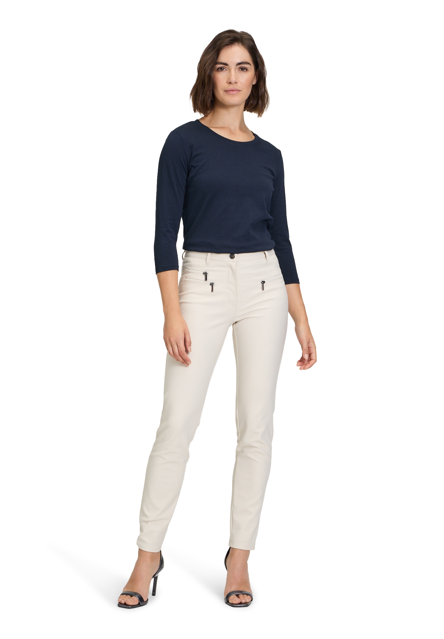 Betty Barclay 3/4-Arm-Shirt »Betty Barclay Basic Shirt mit Rundhalsausschnitt«, Rippbündchen