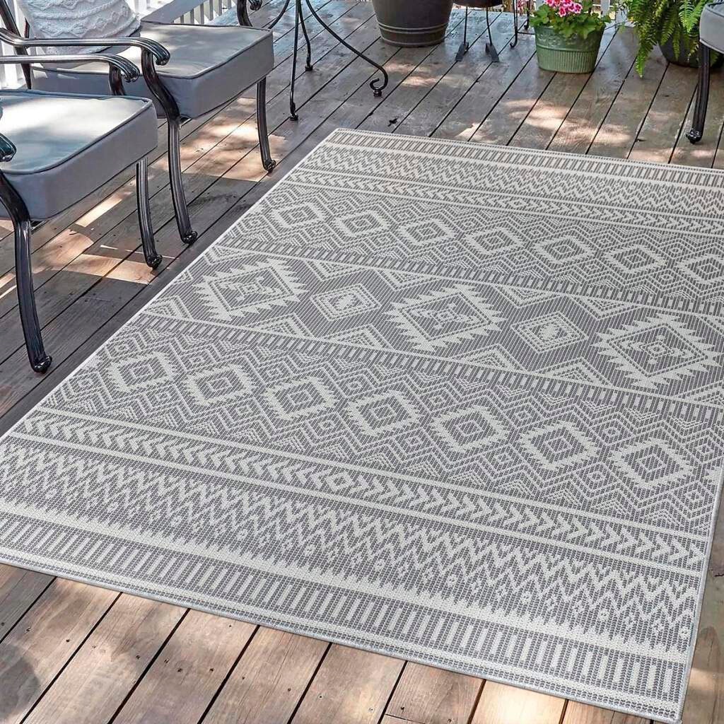 Carpet City Teppich »PALM3522«, rechteckig, 5 mm Höhe, Wetterfest & UV-best günstig online kaufen