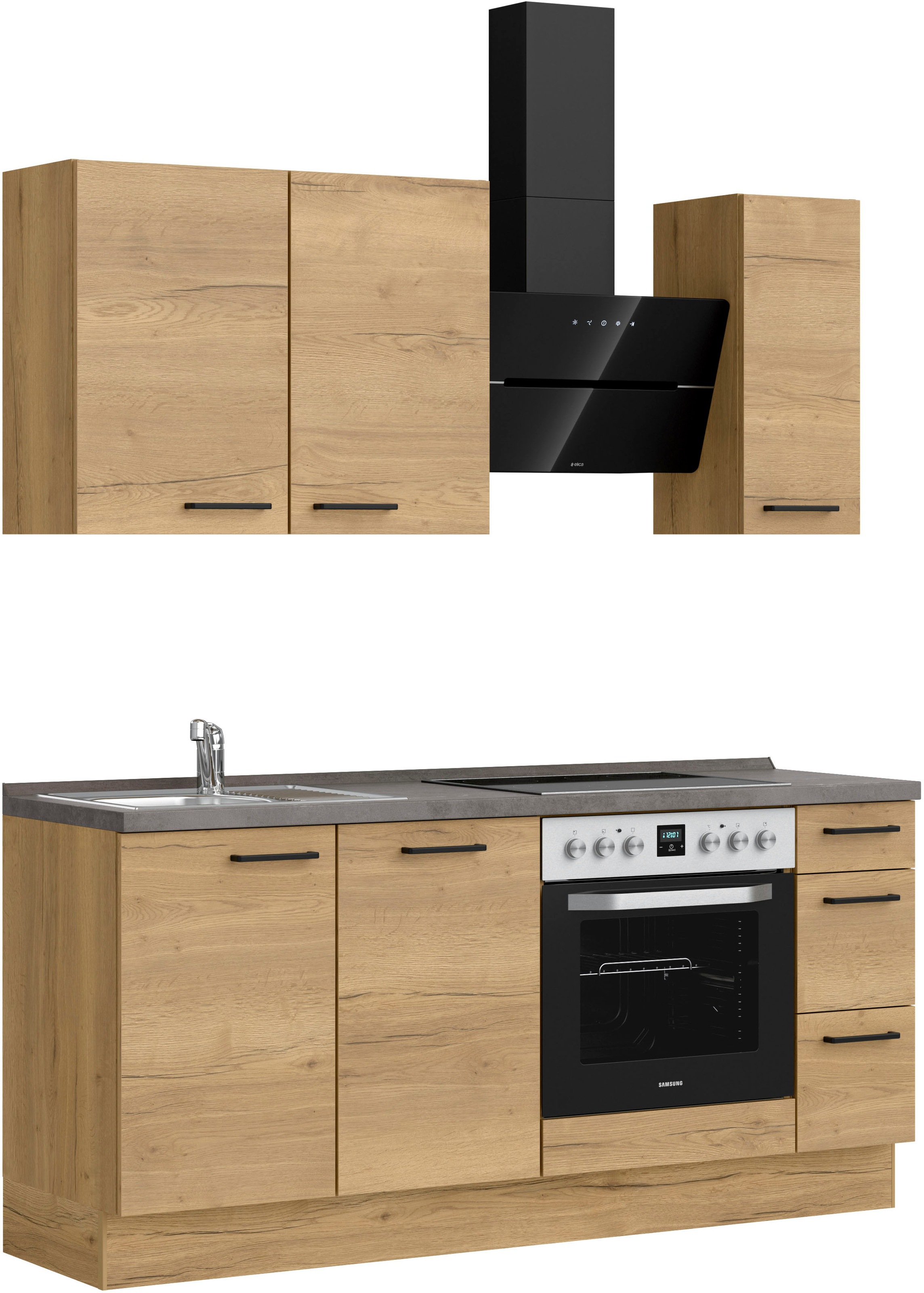 nobilia® Küchenzeile »"Structura II"«, vormontiert, Ausrichtung wählbar, Breite 180 cm, wahlw. mit E-Geräten