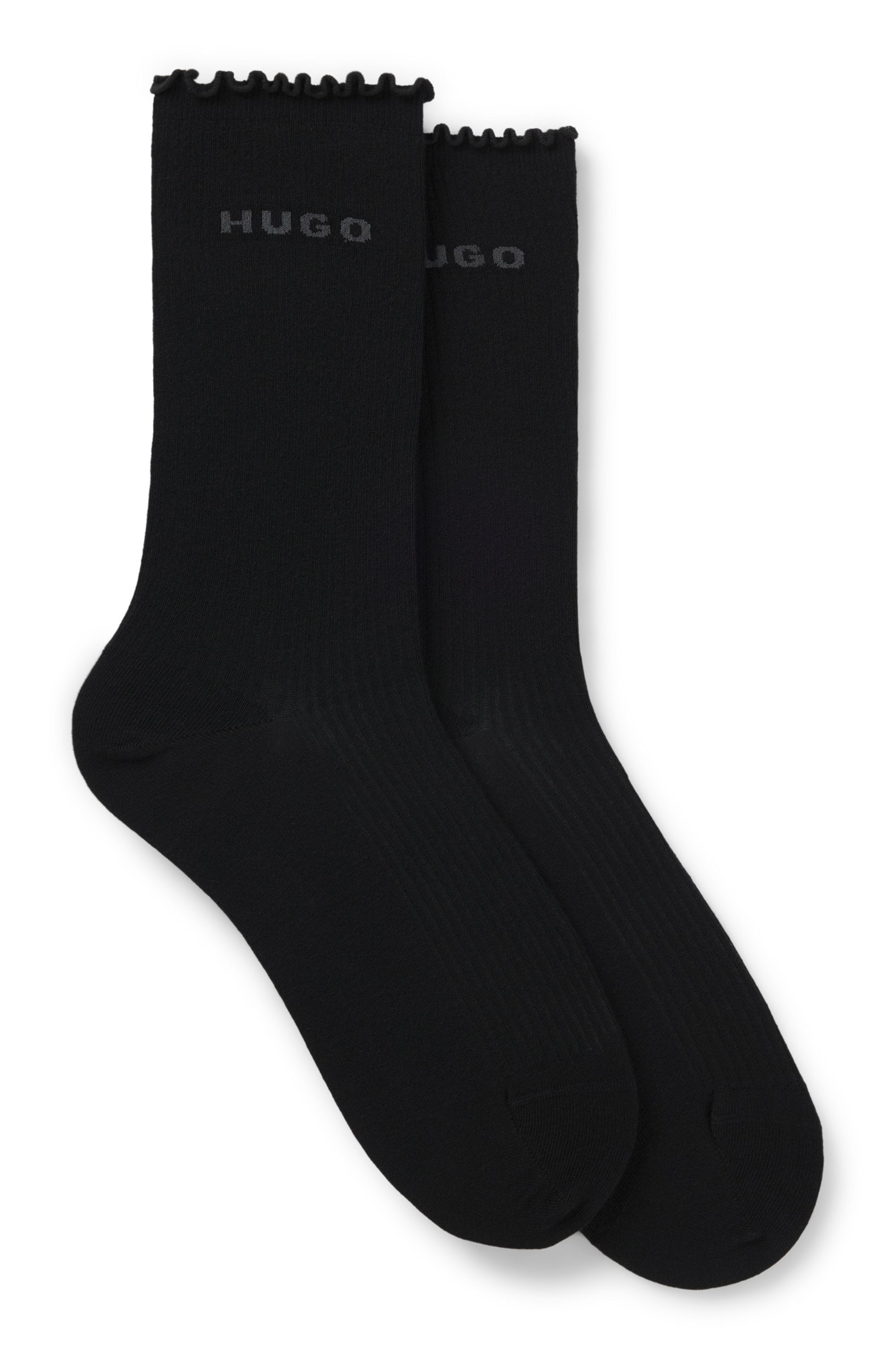 HUGO Underwear Basicsocken »2P RS LETTUCE CC W«, (2 Paar), Bund leicht gekräuselt