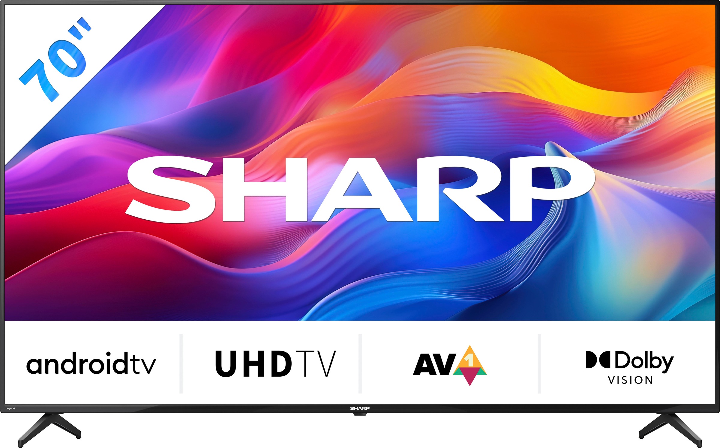 SHARP LED-Fernseher »4T-C70FL2EL2AB« 177 cm/70 ′′ Android TV Smart-TV HDMI 2.1 schwarz DTS Virtual:X 3D-Audio-Nachbearbeitung