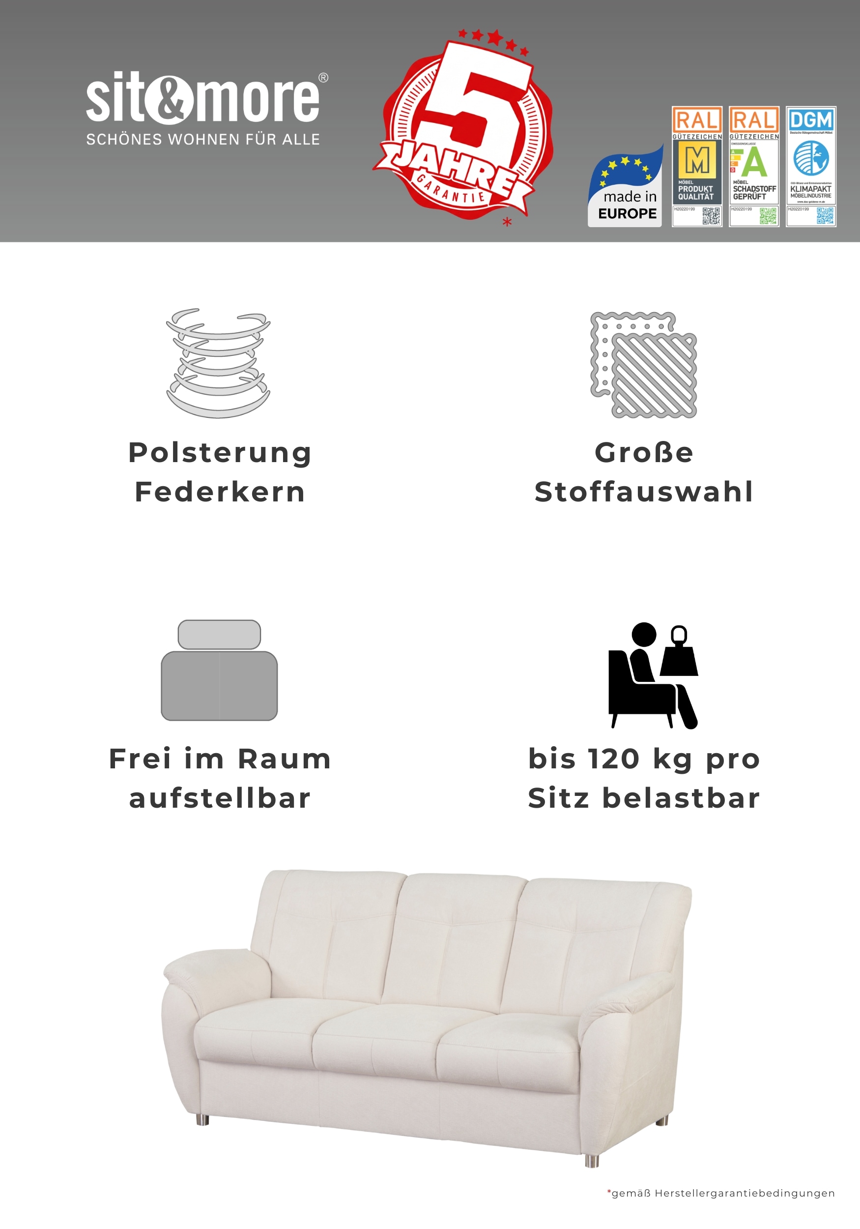 sit&more Ecksofa »Sonoma L-Form« wahlweise mit Schlaffunktion und Bettkasten