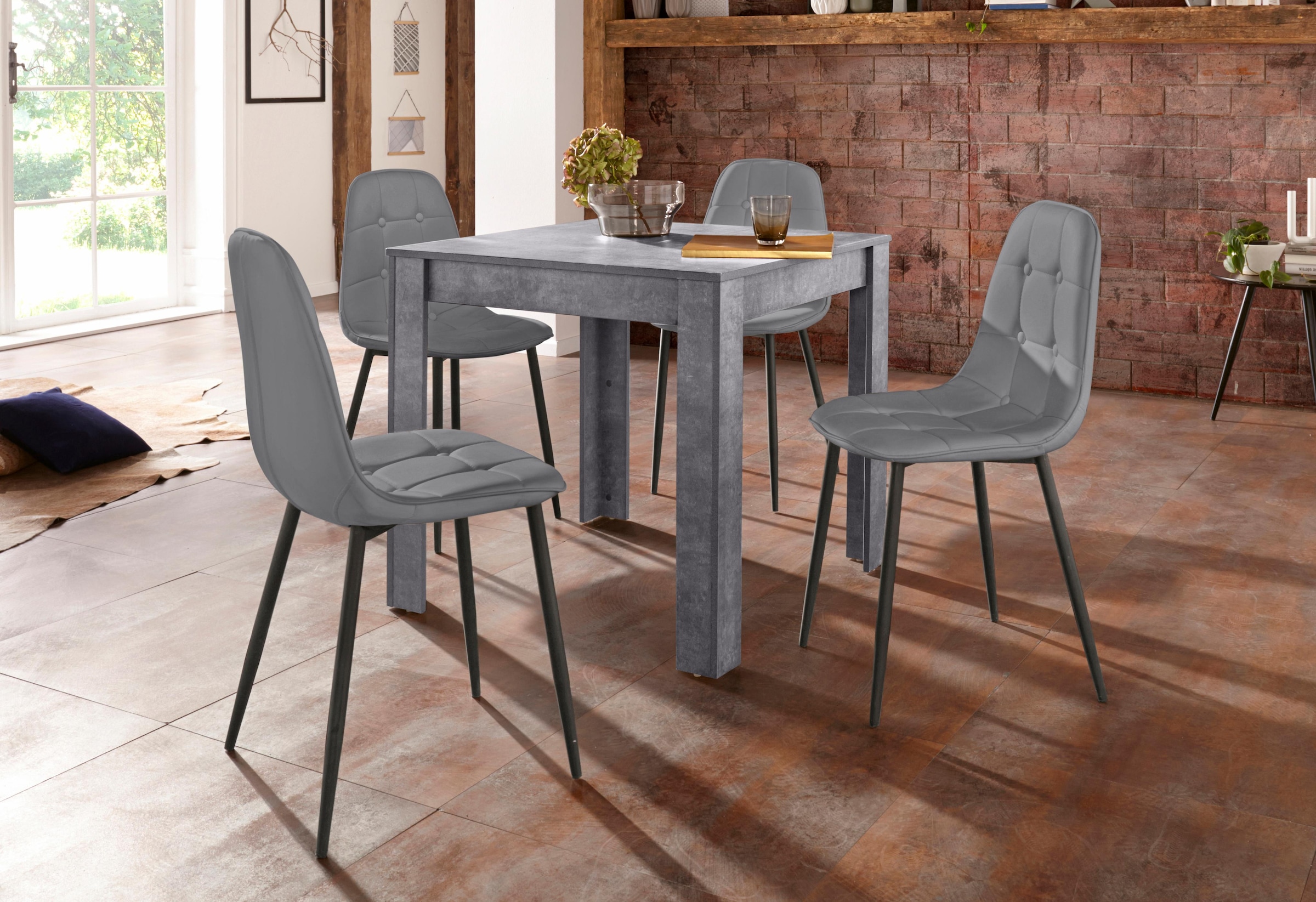INOSIGN Essgruppe Set, 5 Stk. tlg. mit Esstisch 80 cm breit günstig online kaufen