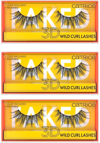 Bandwimpern »Faked 3D Wild Curl Lashes«, (Set, 3 tlg.)